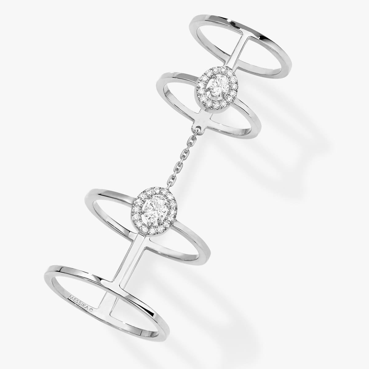 Bague Femme Or Blanc Diamant Bague multi-portés Glam'Azone 06141-WG