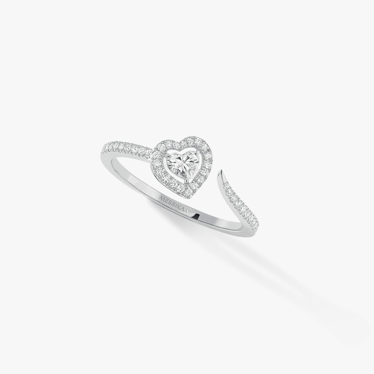 Ring For Her White Gold Diamond خاتم Joy على شكل قلب من الماس عيار 0.15 قيراط 11438-WG
