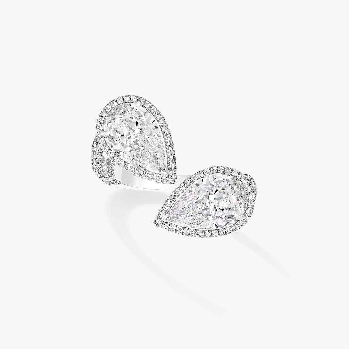 Ring For Her White Gold Diamond Toi & moi solitaire 08693-WG