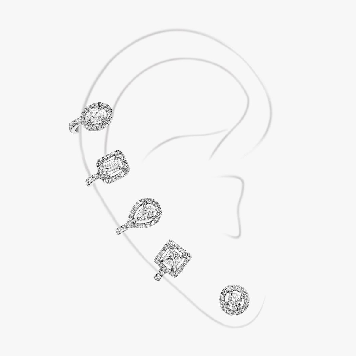 Earrings For Her White Gold Diamond My Twin multi-wear earrings 06158-WG