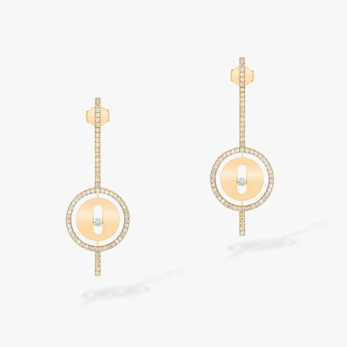 Boucles d'oreilles Femme Or Jaune Diamant Boucles d'oreilles pendantes Lucky Move 07516-YG