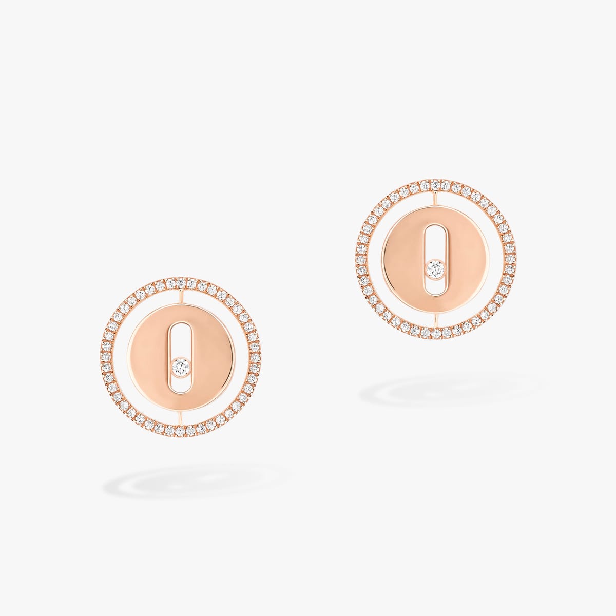 Earrings For Her Pink Gold Diamond Lucky Move Stud 11571-PG
