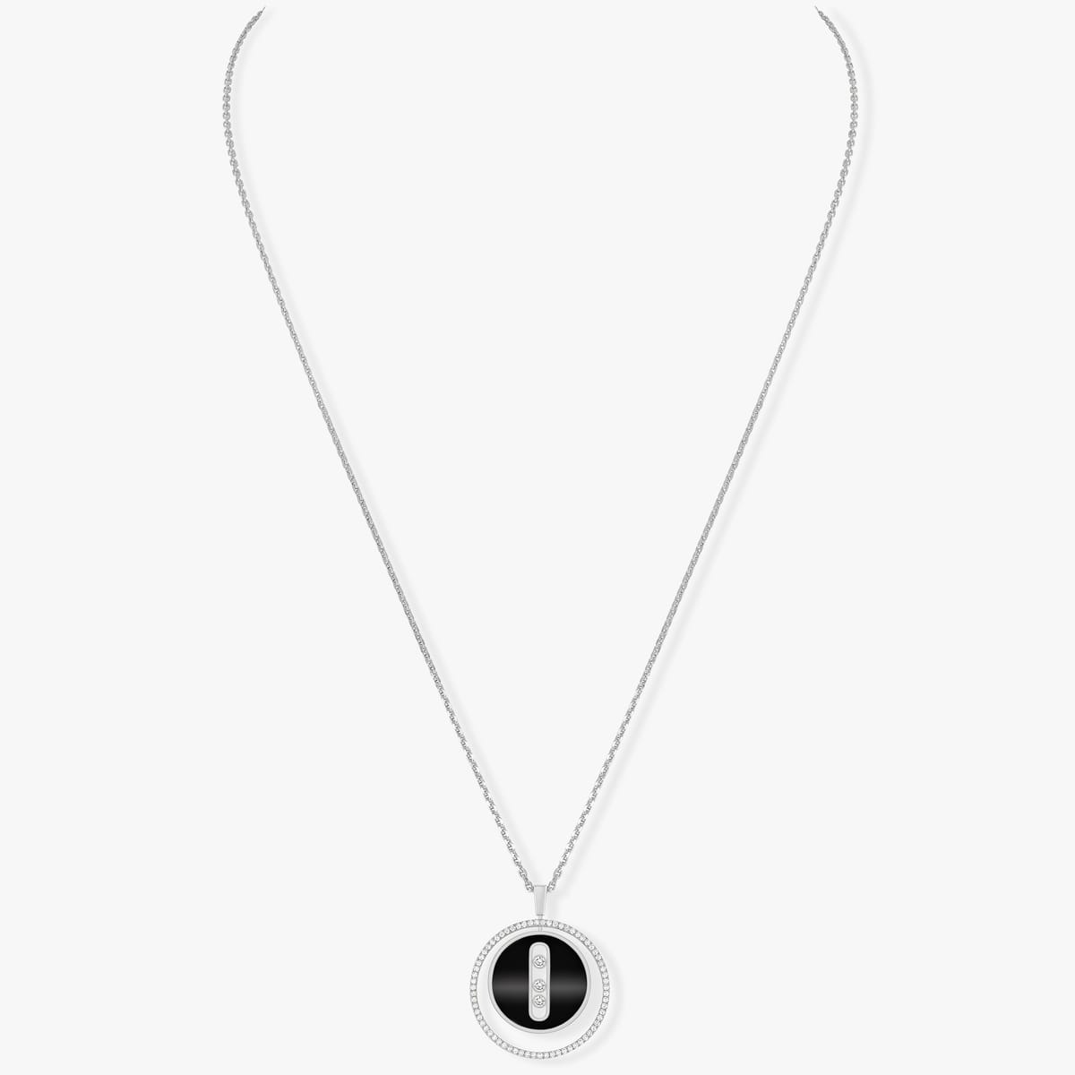 Lucky Move MM Onyx White Gold White Gold For Her Diamond Necklace 10838-WG