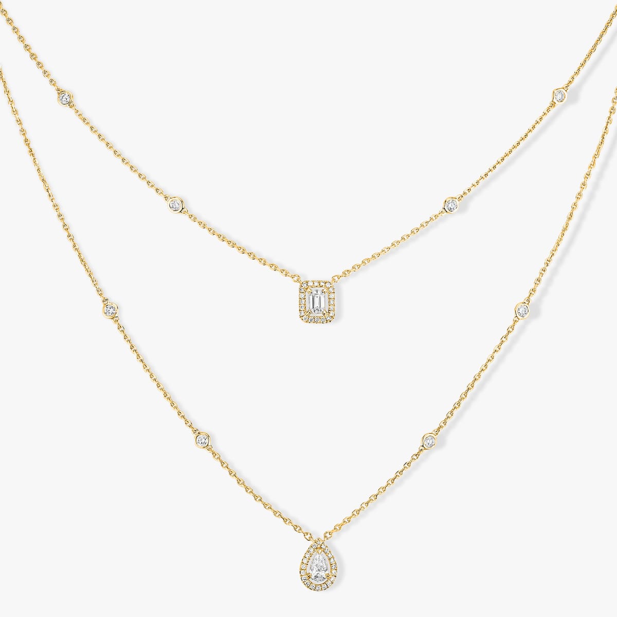Necklace For Her Yellow Gold Diamond My Twin two-row necklace 06506-YG
