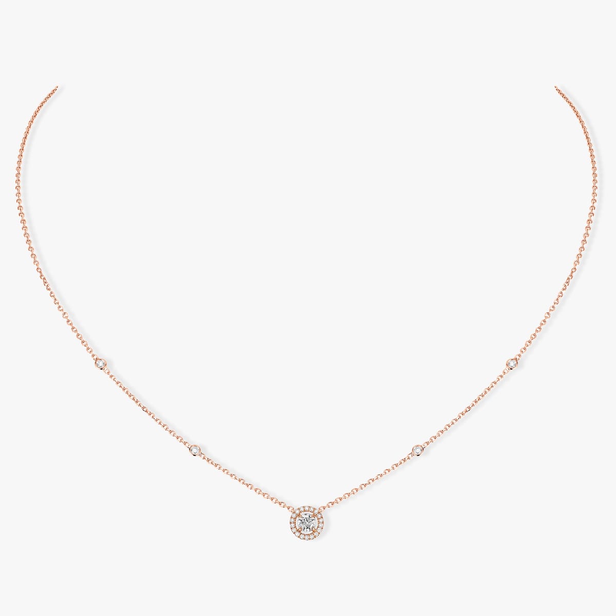 Necklace For Her Pink Gold Diamond Joy Round Diamond 0.20ct 04281-PG