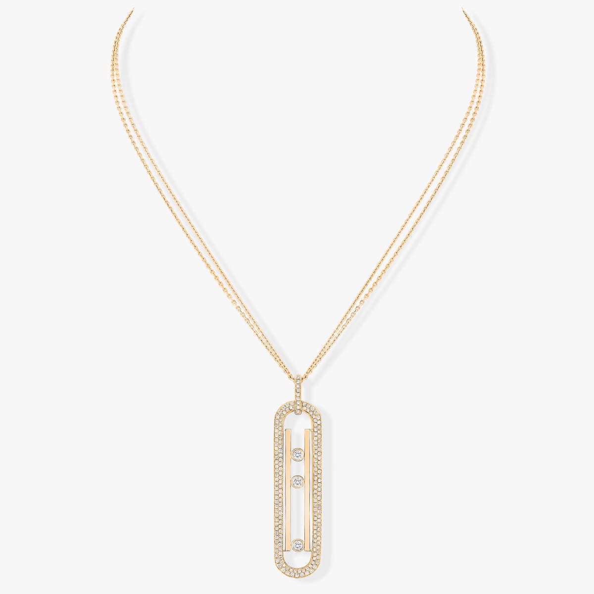 Necklace For Her Yellow Gold Diamond Move 10th Anniversary necklace 07228-YG