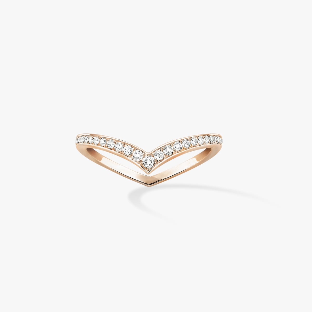 Ring For Her Pink Gold Diamond خاتم الزواج Fiery المرصوف 12088-PG