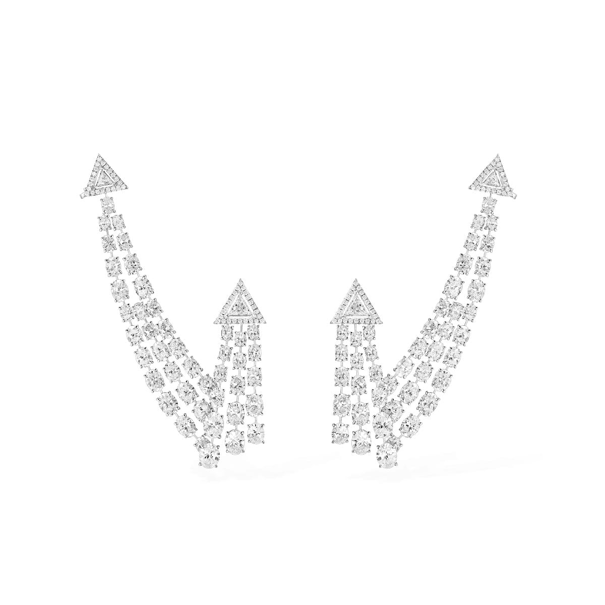 Earrings For Her White Gold Kashmir  07082-WG