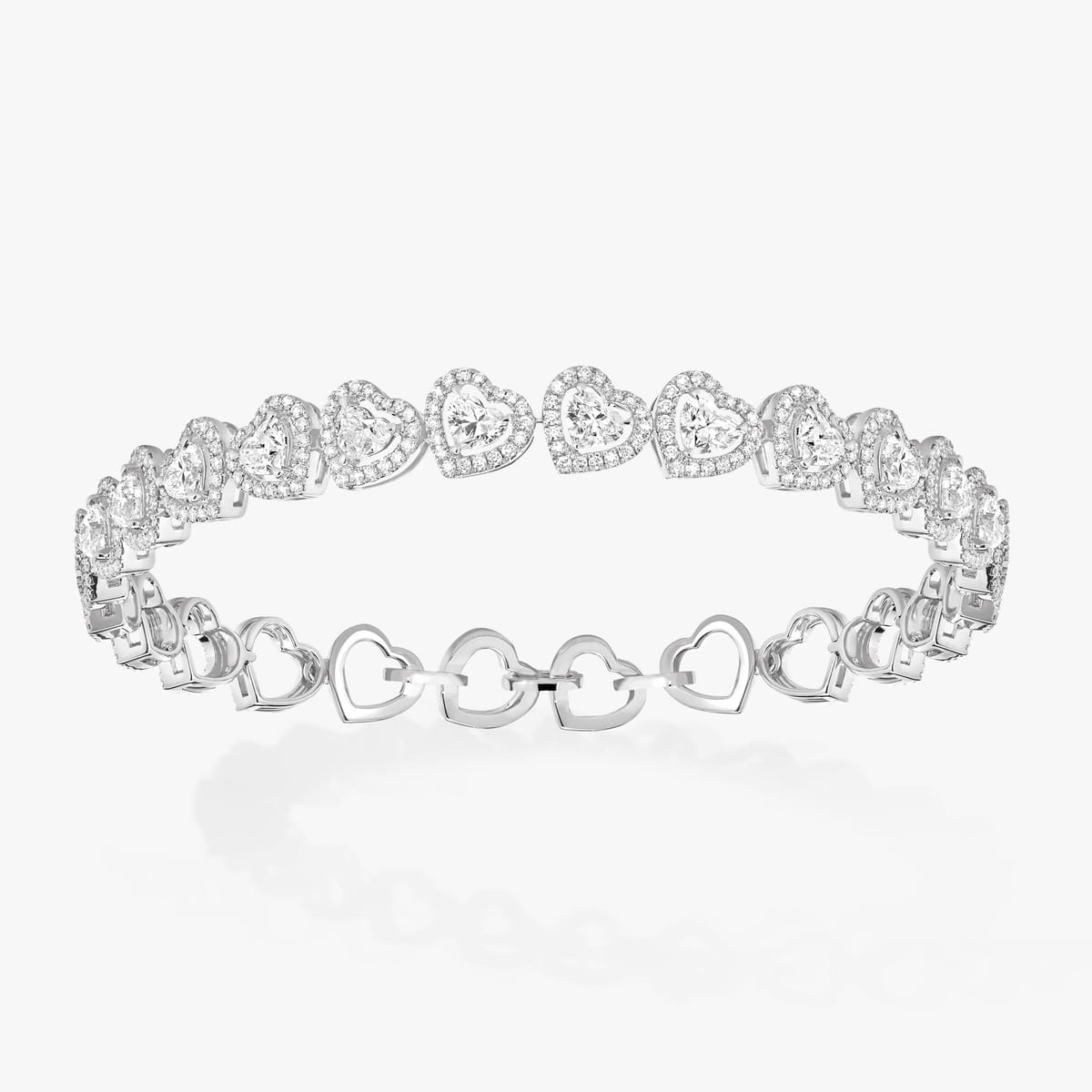 Bracelet For Her White Gold Diamond Joy Cœur Multi Rivière 12748-WG