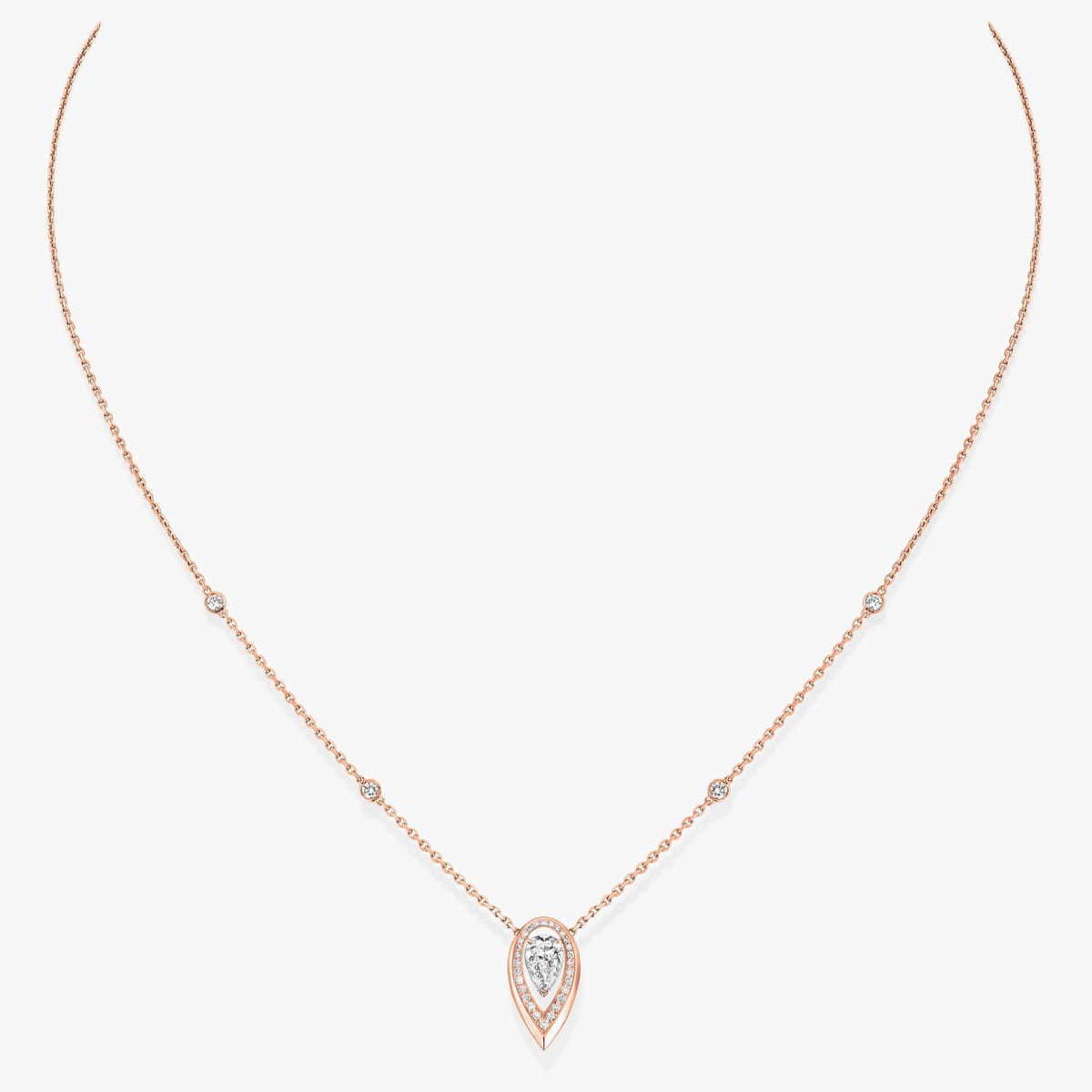 Collier Femme Or Rose Diamant Fiery 0,25ct 13239-PG