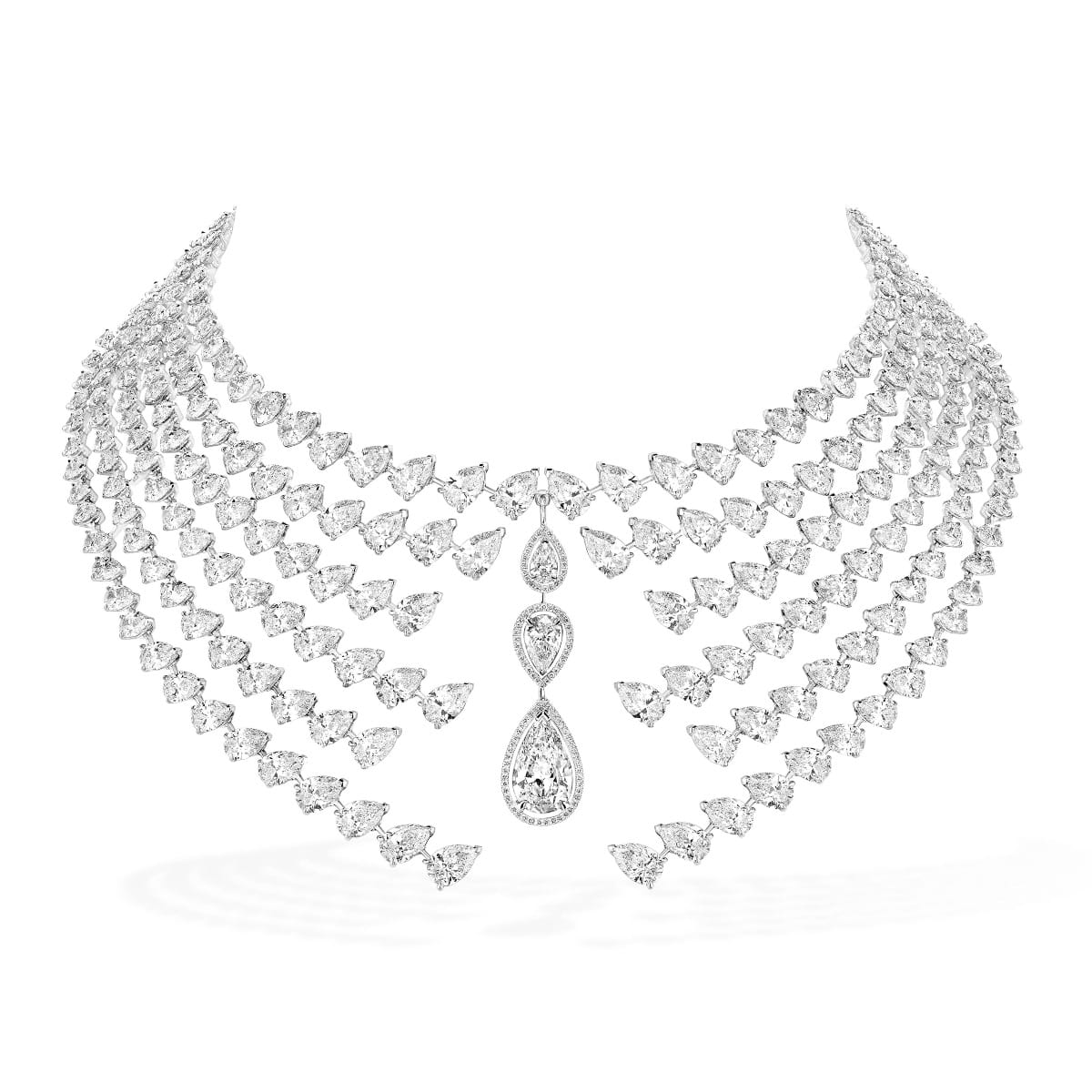 Necklace For Her White Gold Shards of Mirror 06979-WG