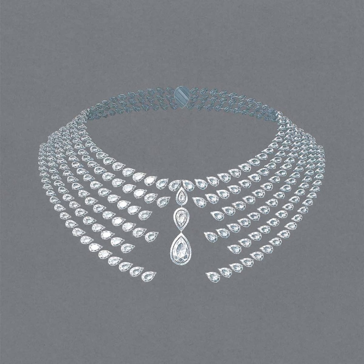 Necklace For Her White Gold Shards of Mirror 06979-WG