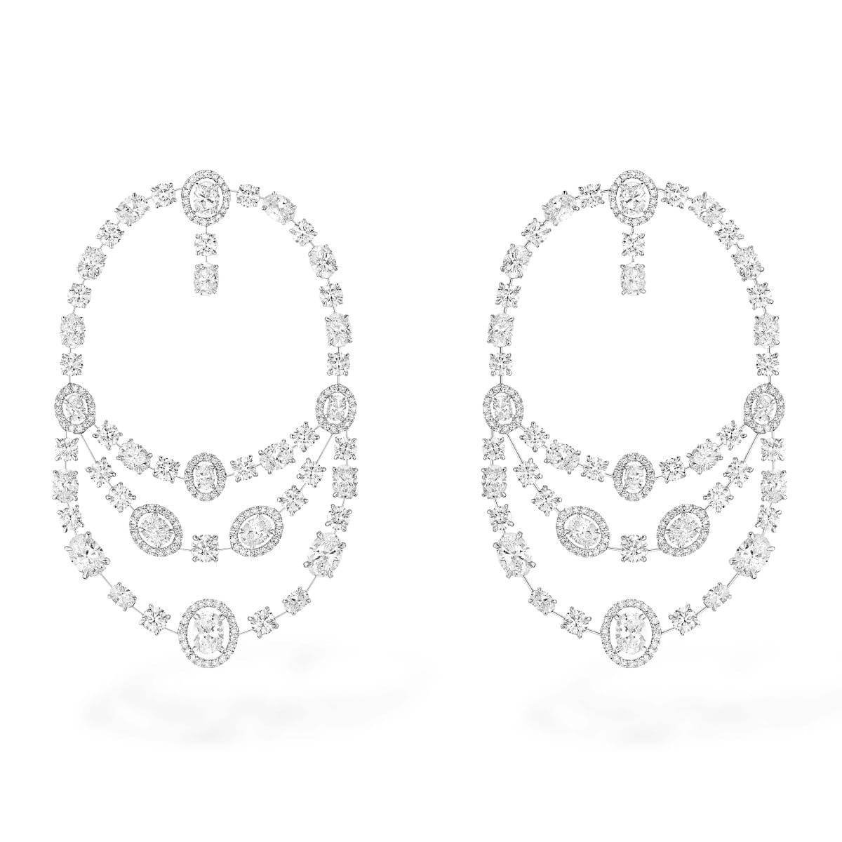 Earrings For Her White Gold Starry Night  07018-WG