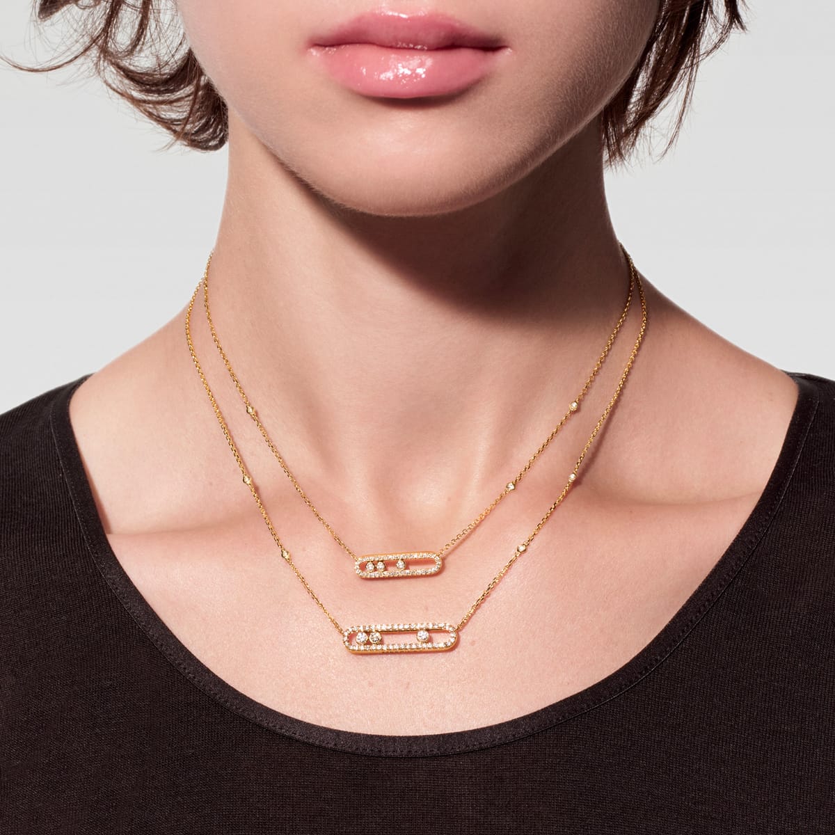 Move Classique pavé necklace, large model Yellow Gold For Her Diamond Necklace 03994-YG