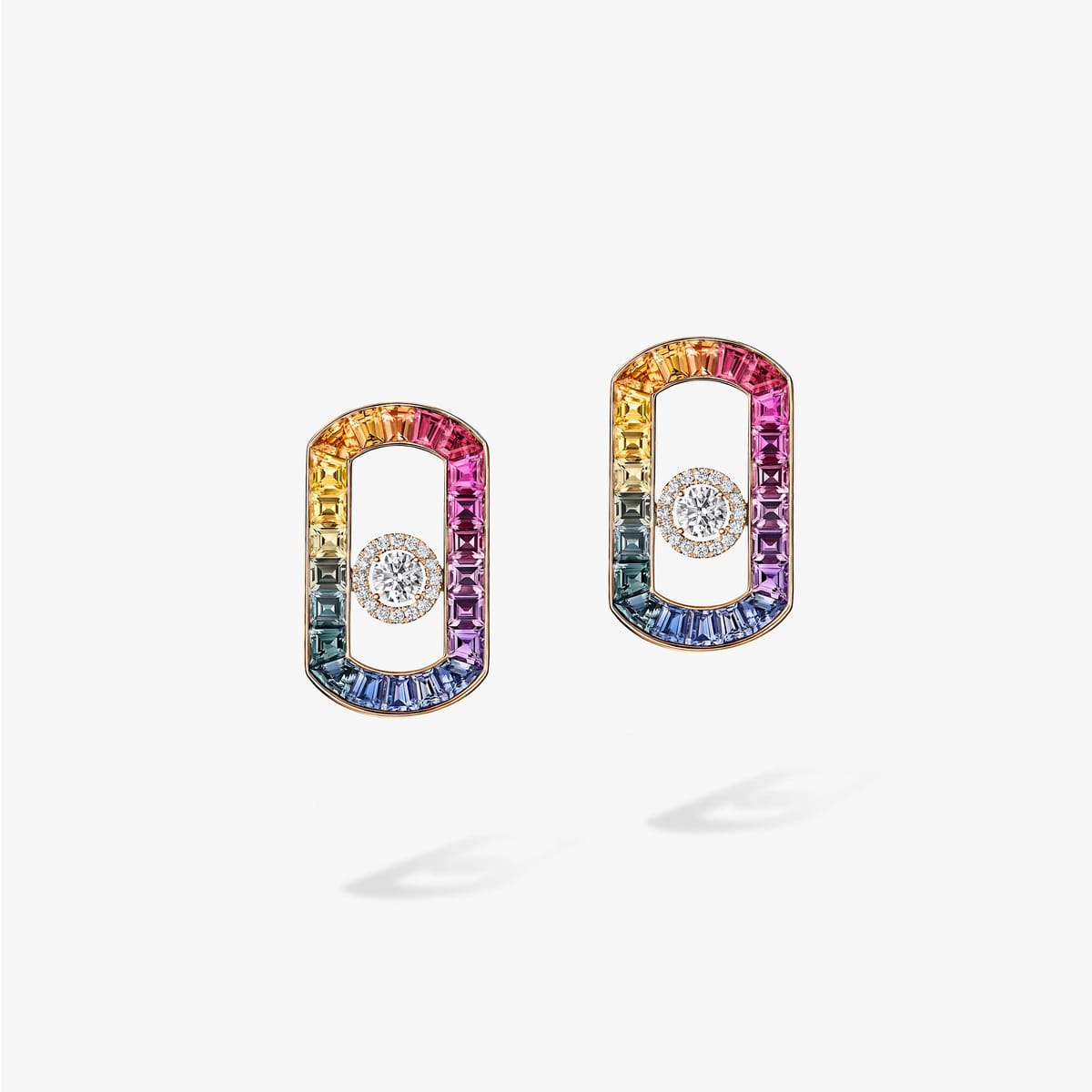 Boucles d'oreilles Femme Or Rose Diamant So Move Rainbow 14774-PG