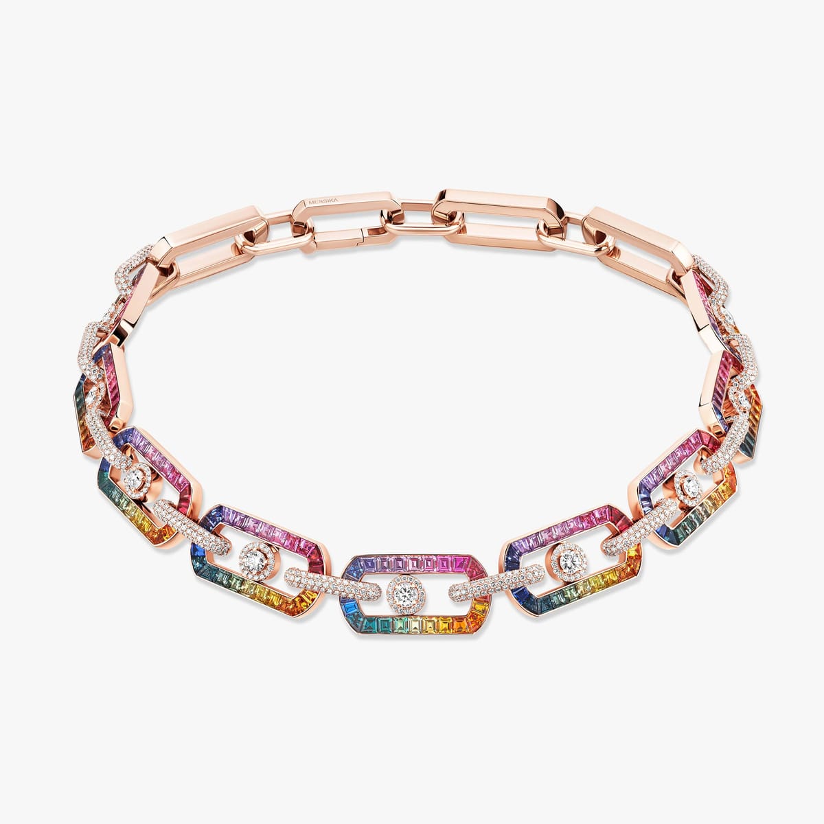 Collier Femme Or Rose Diamant So Move Rainbow 14683-PG