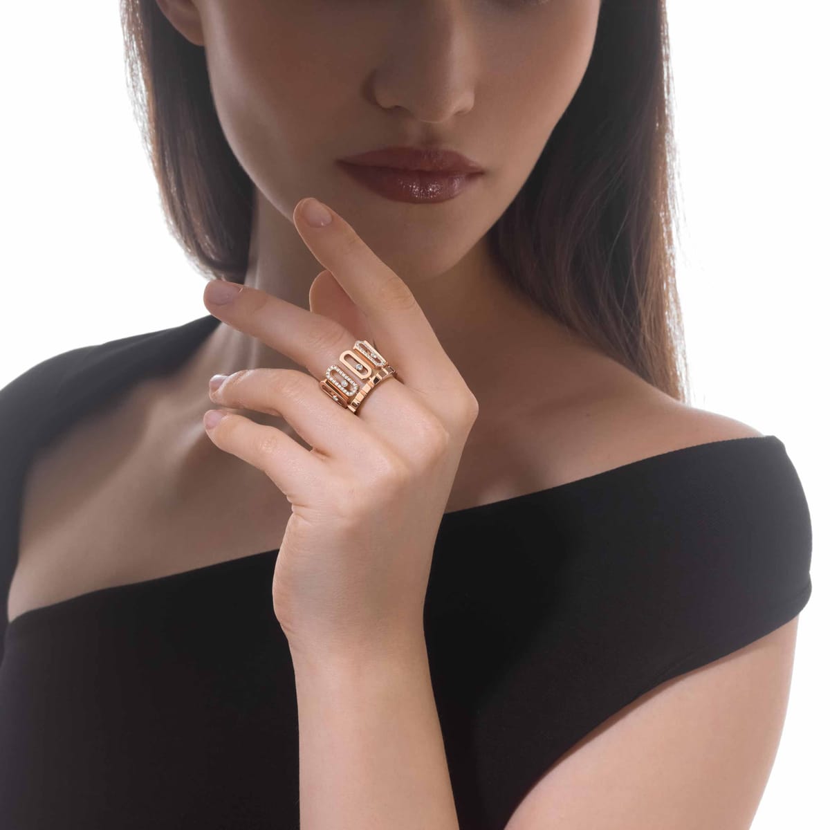 Ring For Her Pink Gold Diamond Move Iconica 12741-PG
