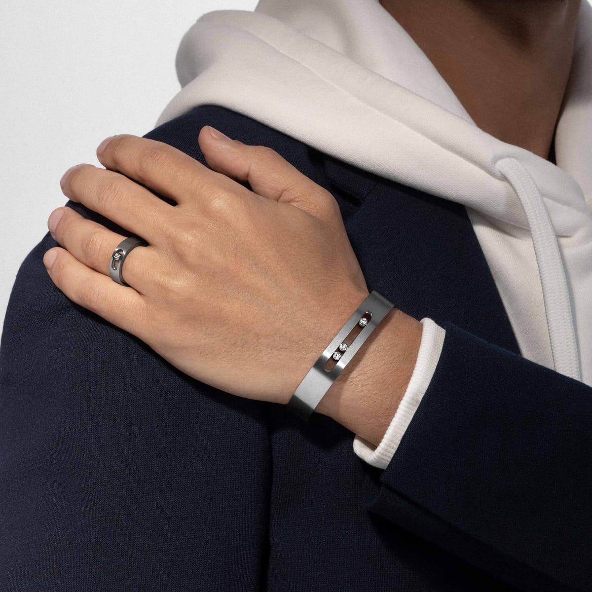 Ring For Him Titanium Diamond خاتم Move Titanium من التيتانيوم 07166-TN