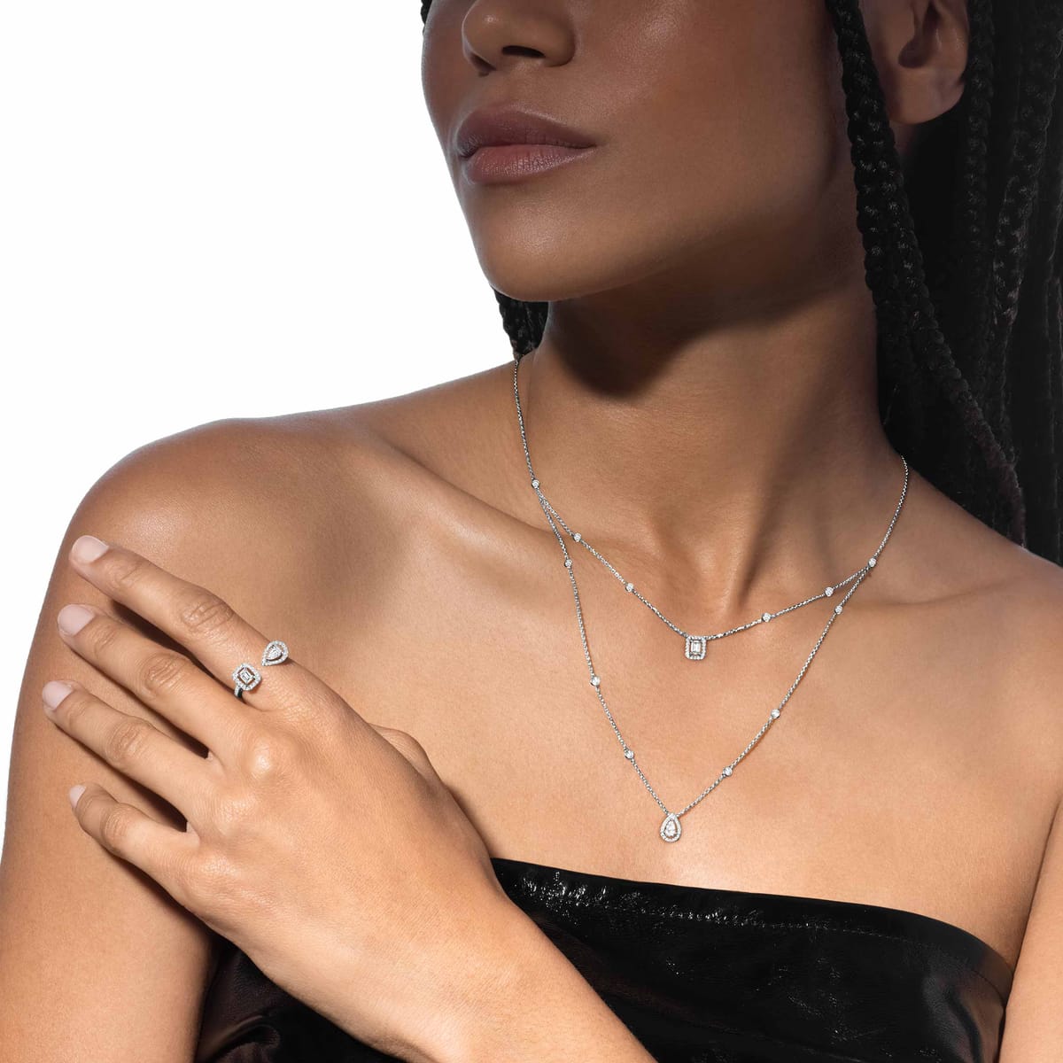 Ring For Her White Gold Diamond My Twin Toi & Moi 0.15 قيراط ×2 06471-WG