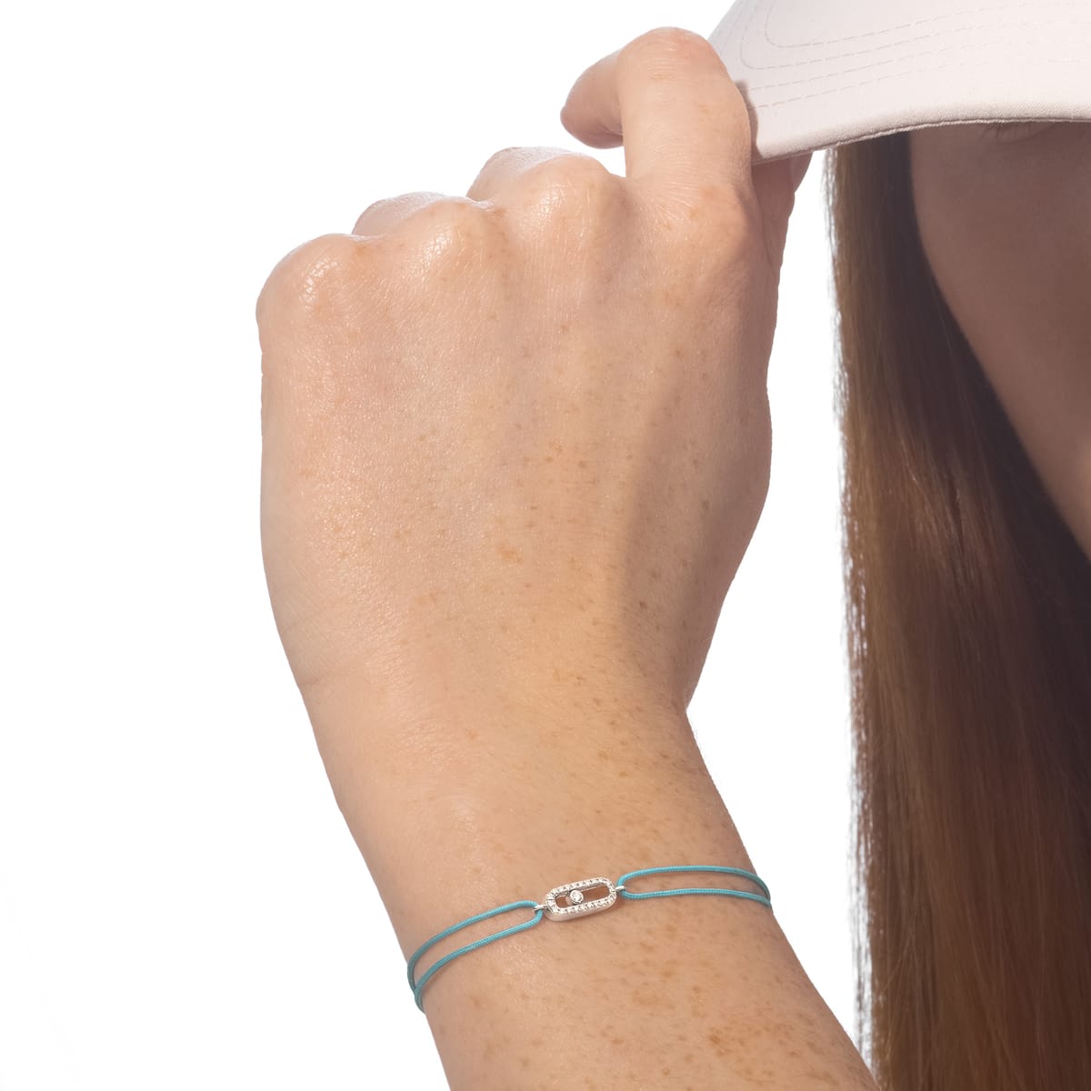 Move Uno turquoise cord bracelet White Gold For Her Diamond Bracelet 14323-WG