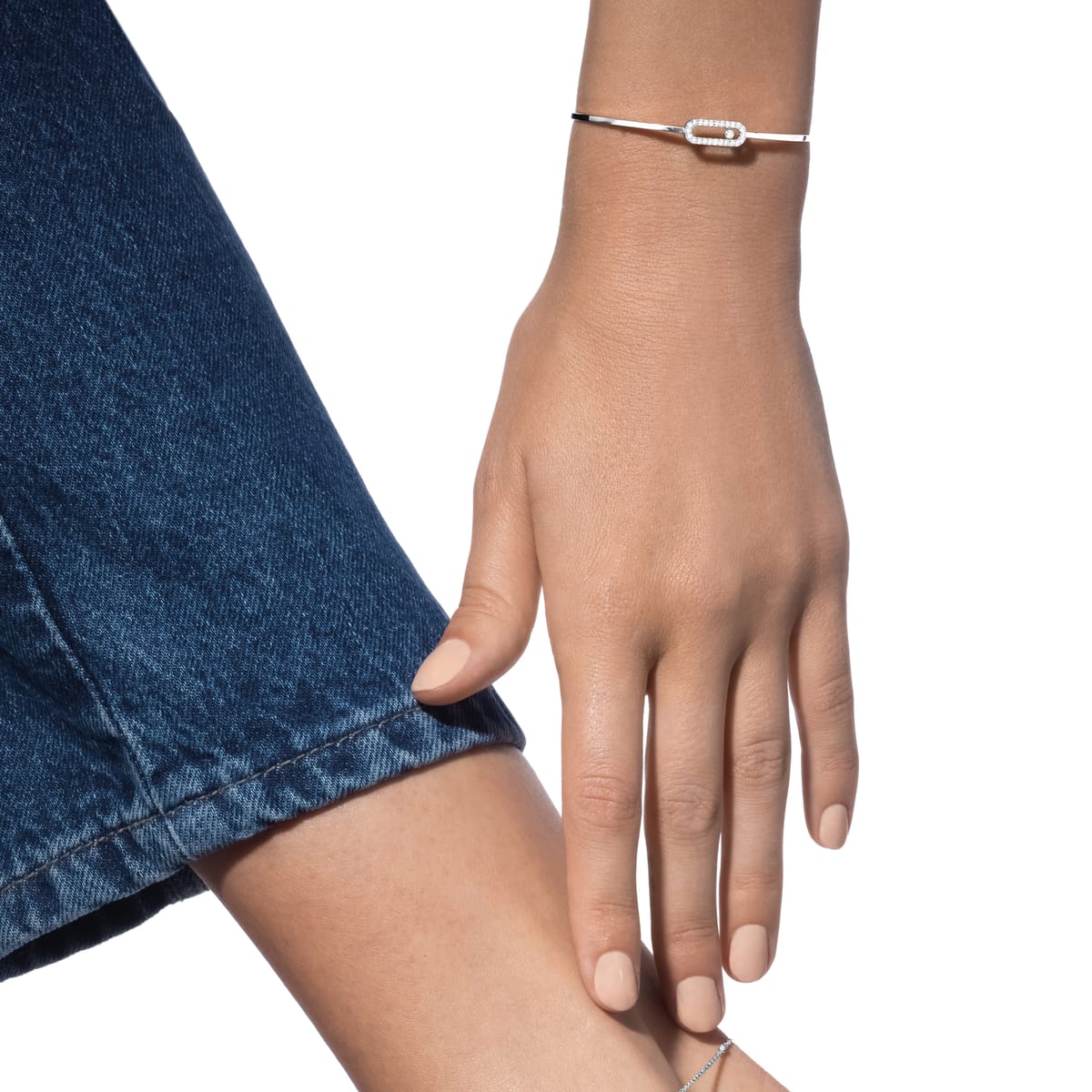Bracelet Femme Or Blanc Diamant Bracelet jonc Move Uno, petit modèle 11134-WG