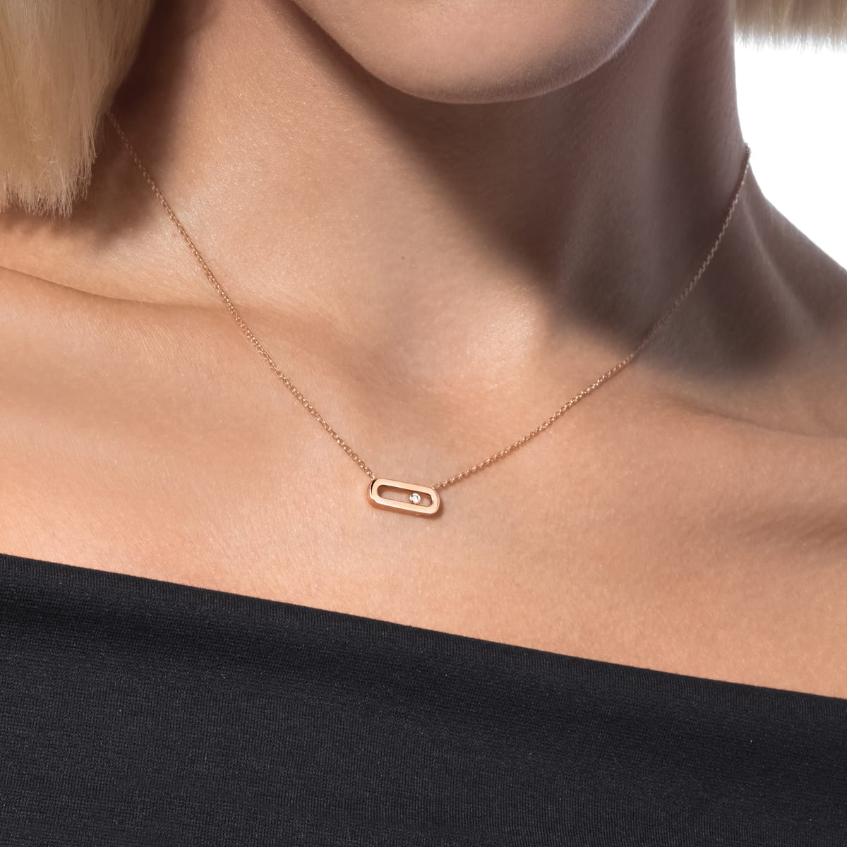 Collier Femme Or Rose Diamant Collier Move Uno 14613-PG