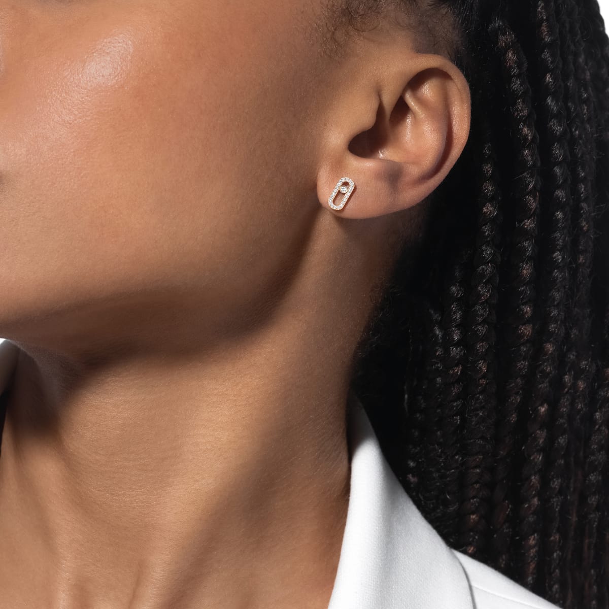 Boucles d'oreilles Femme Or Rose Diamant Puces Move Uno 05634-PG