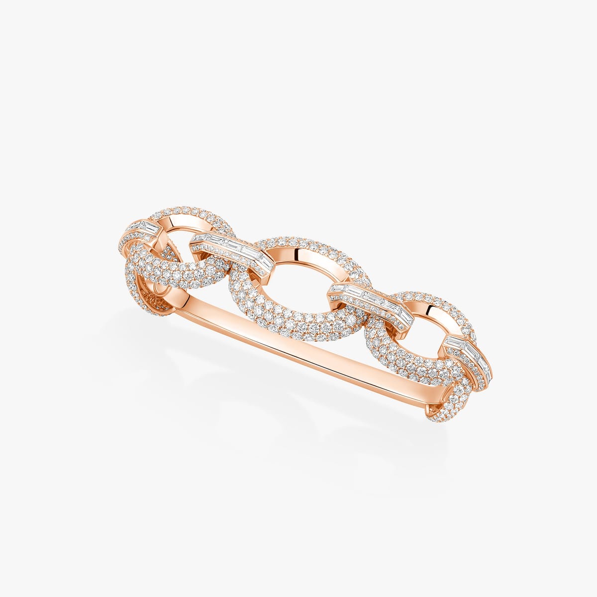 Ring For Her Pink Gold Diamond Groove three-finger ring 13499-PG