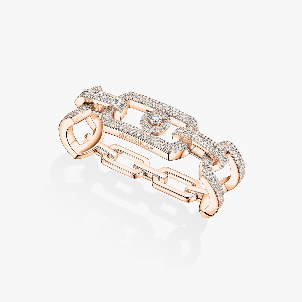 Ring For Her Pink Gold Diamond So Move Max three-finger pavé ring 14242-PG