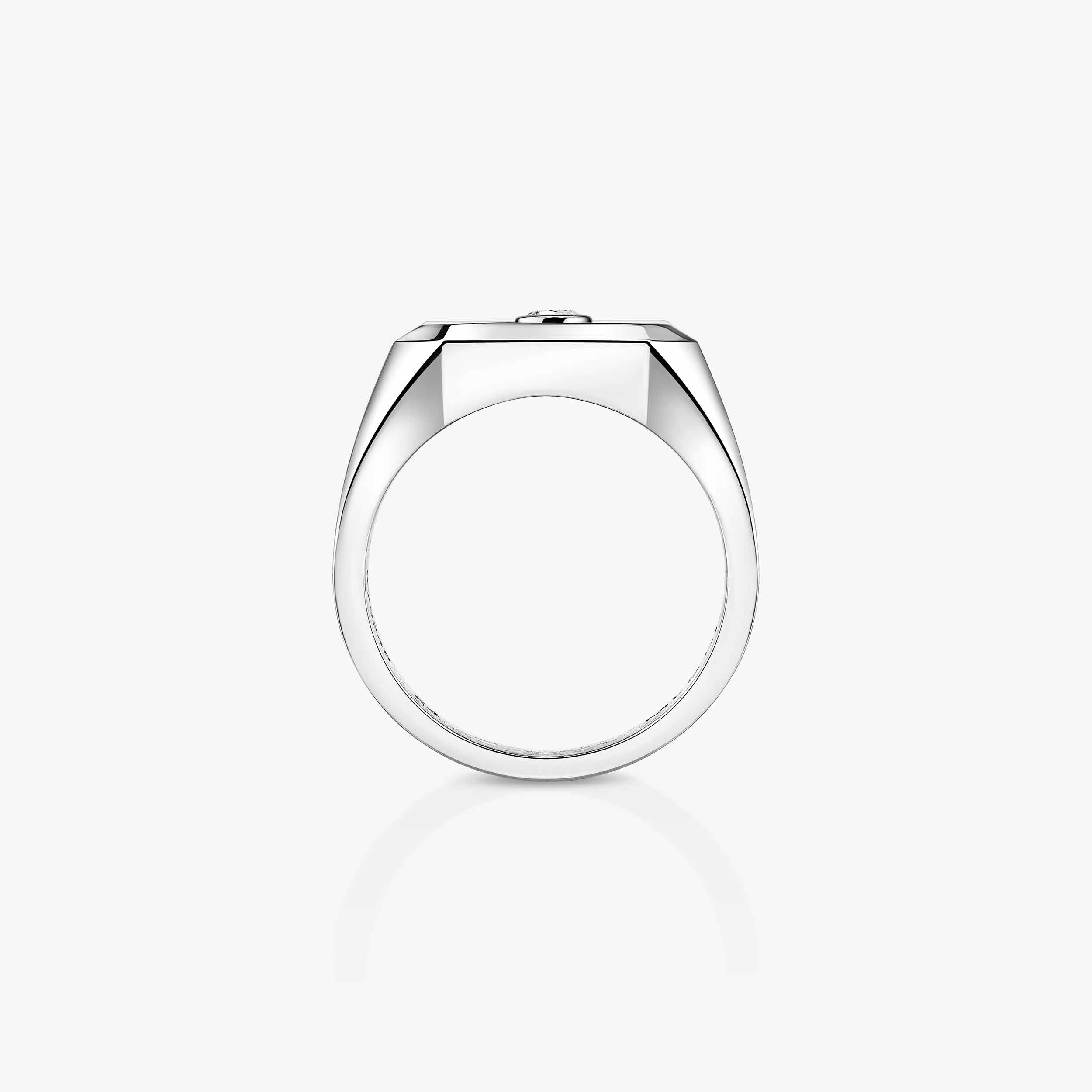 Move Titanium Diamond Signet Ring in Natural Titanium | Messika