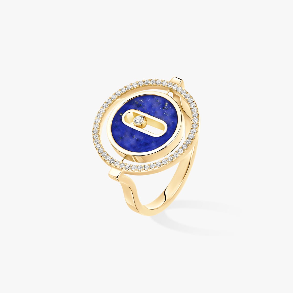 Bague Femme Or Jaune Diamant Bague lapis lazuli Lucky Move PM 11951-YG