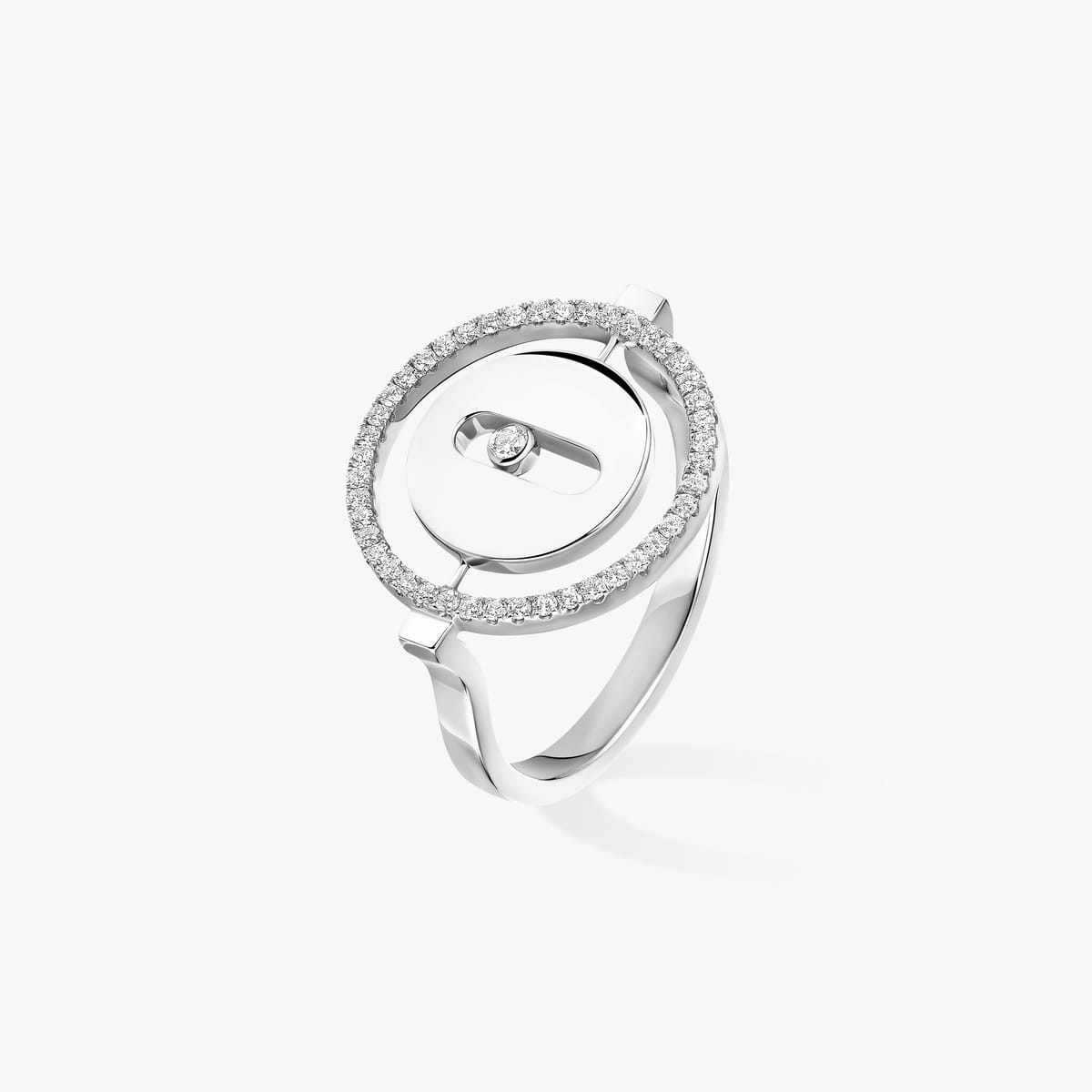 خاتم امرأة ذهب أبيض الماس Bague Lucky Move PM 07470-WG