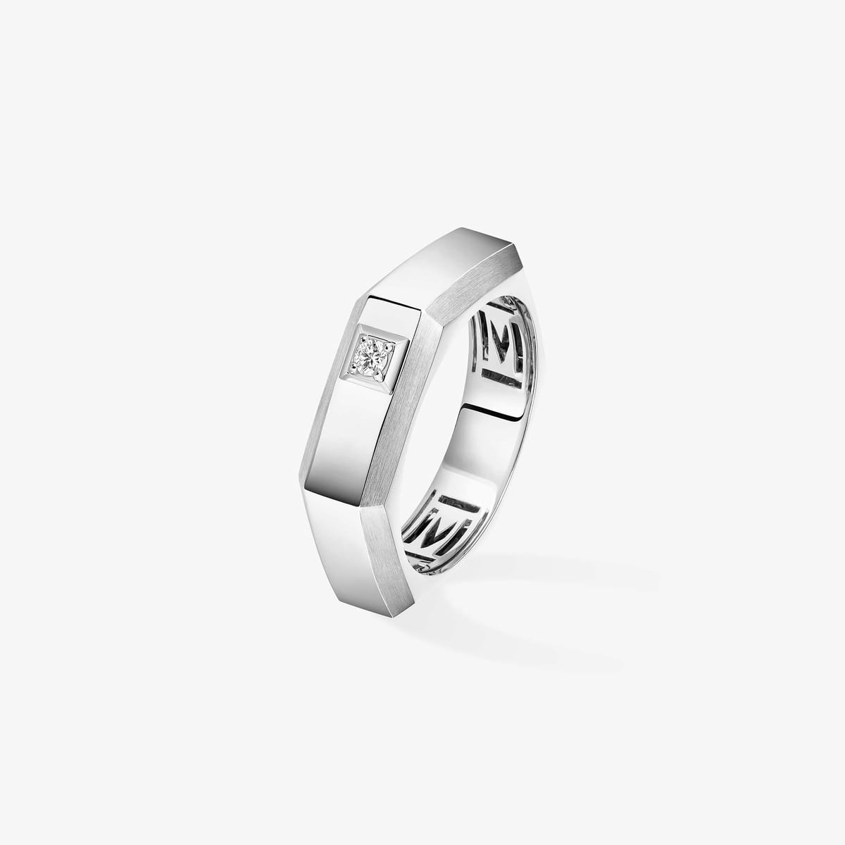 Moderniste ring medium White Gold Mixed Diamond Ring 13558-WG
