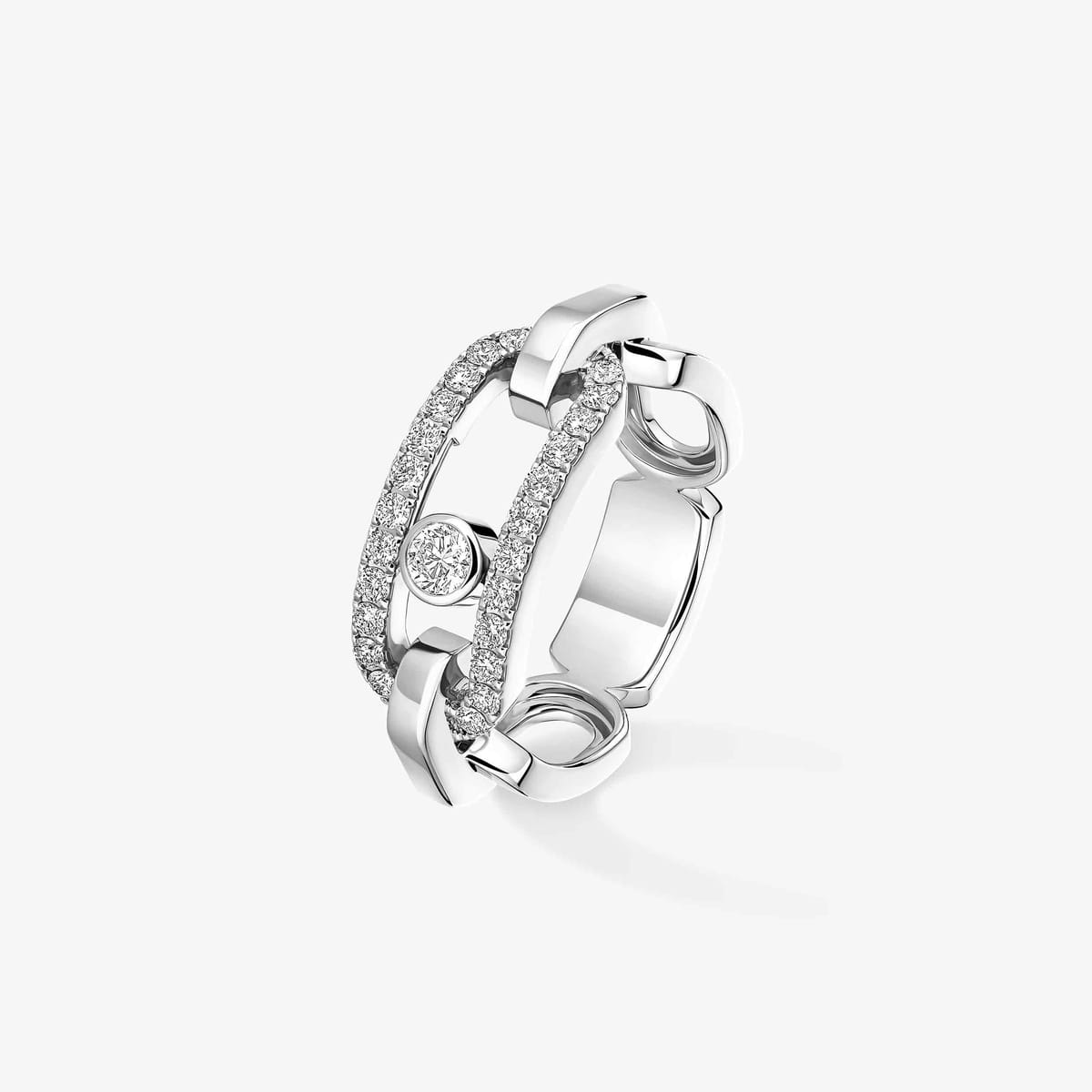 Move Link ring White Gold For Her Diamond Ring 12728-WG