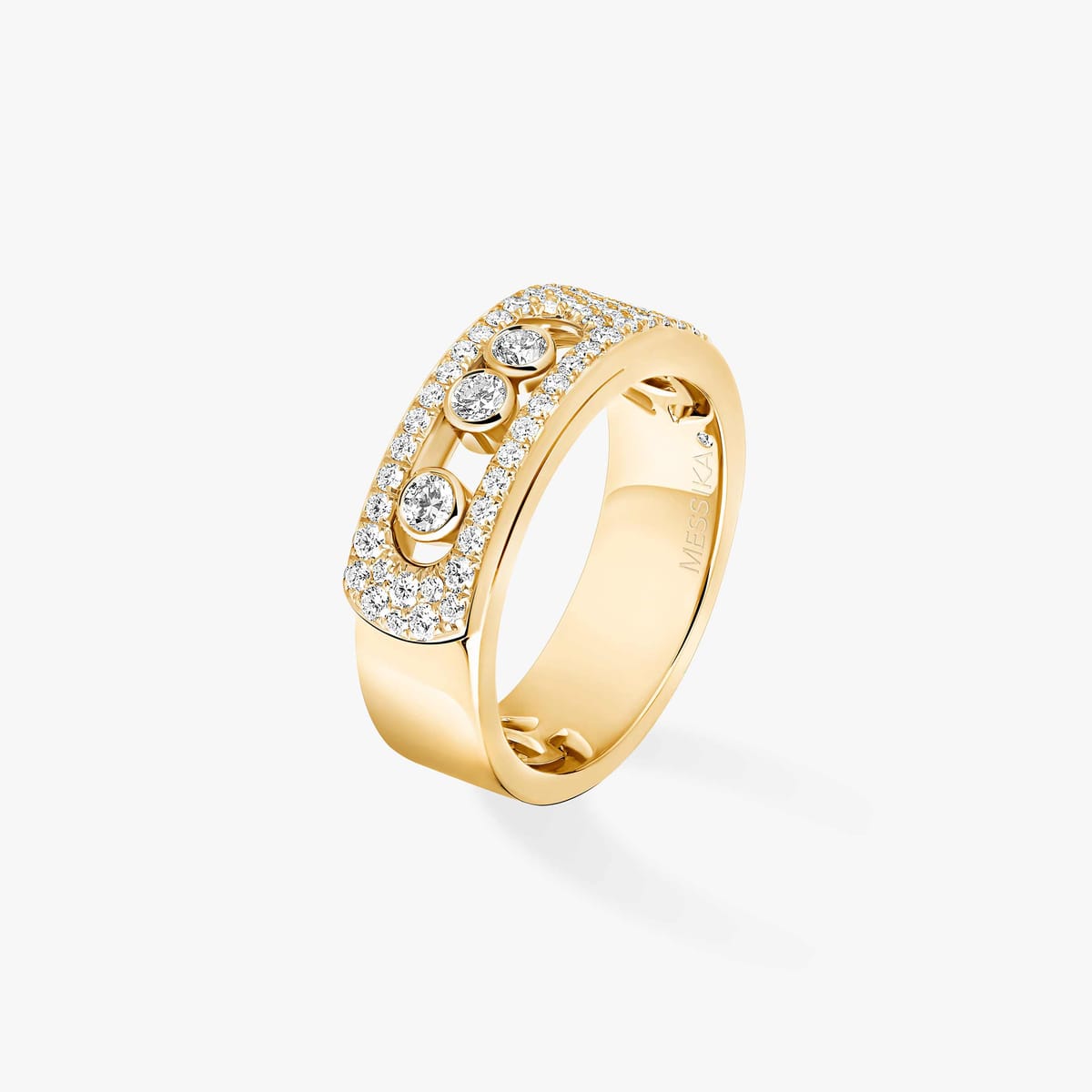 Ring For Her Yellow Gold Diamond Bague pavée Move Noa 06129-YG