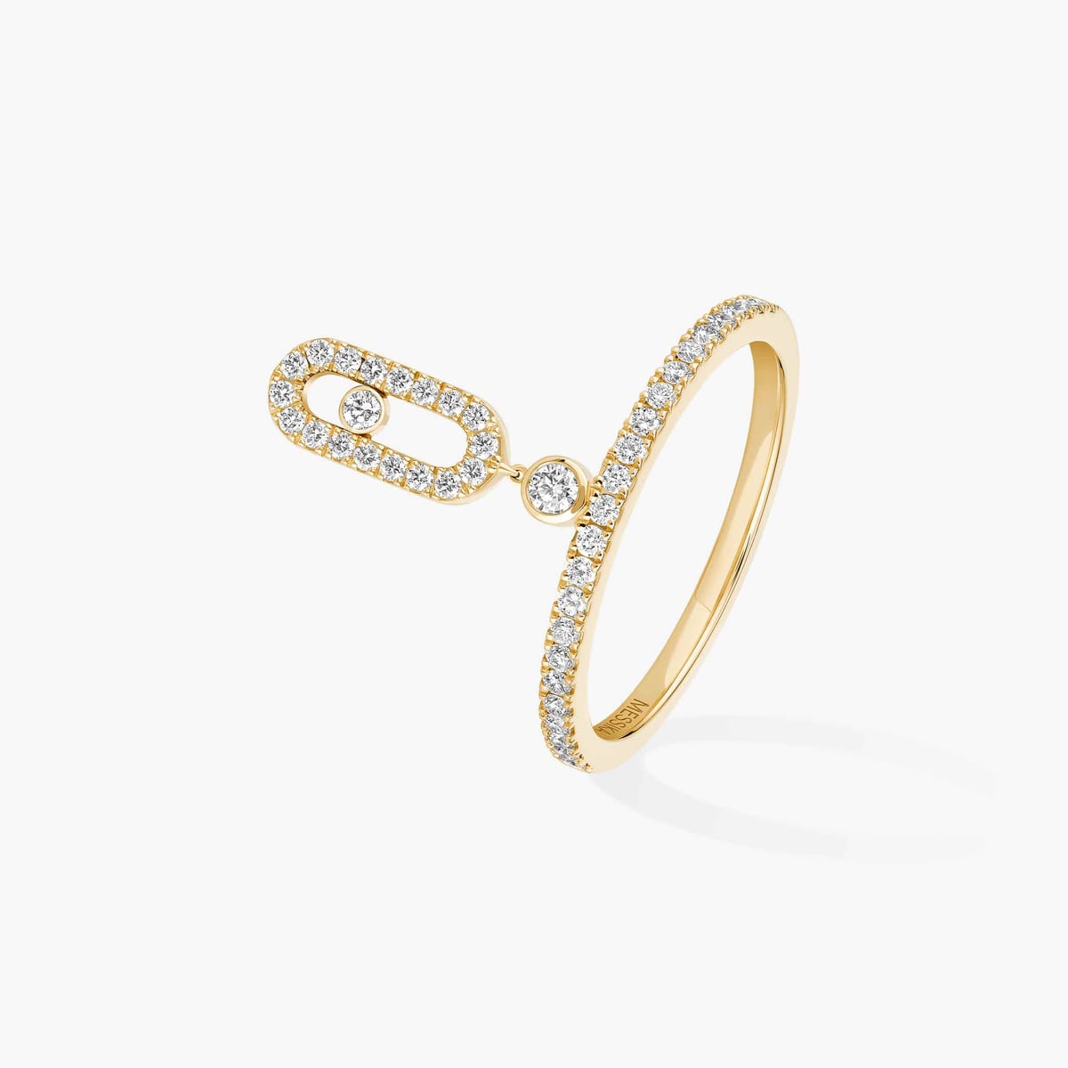 Bague Femme Or Jaune Diamant Bague pampille pavée Move Uno 11163-YG