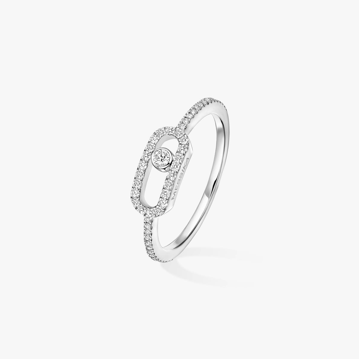 Ring For Her White Gold Diamond Bague Move Uno pavée, petit modèle 05630-WG