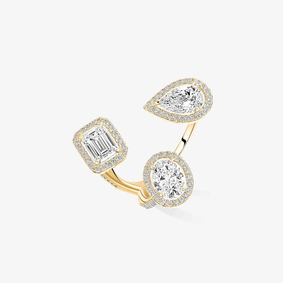 Ring For Her Yellow Gold Diamond My Twin trilogy ring 3x 0.50ct 06778-YG