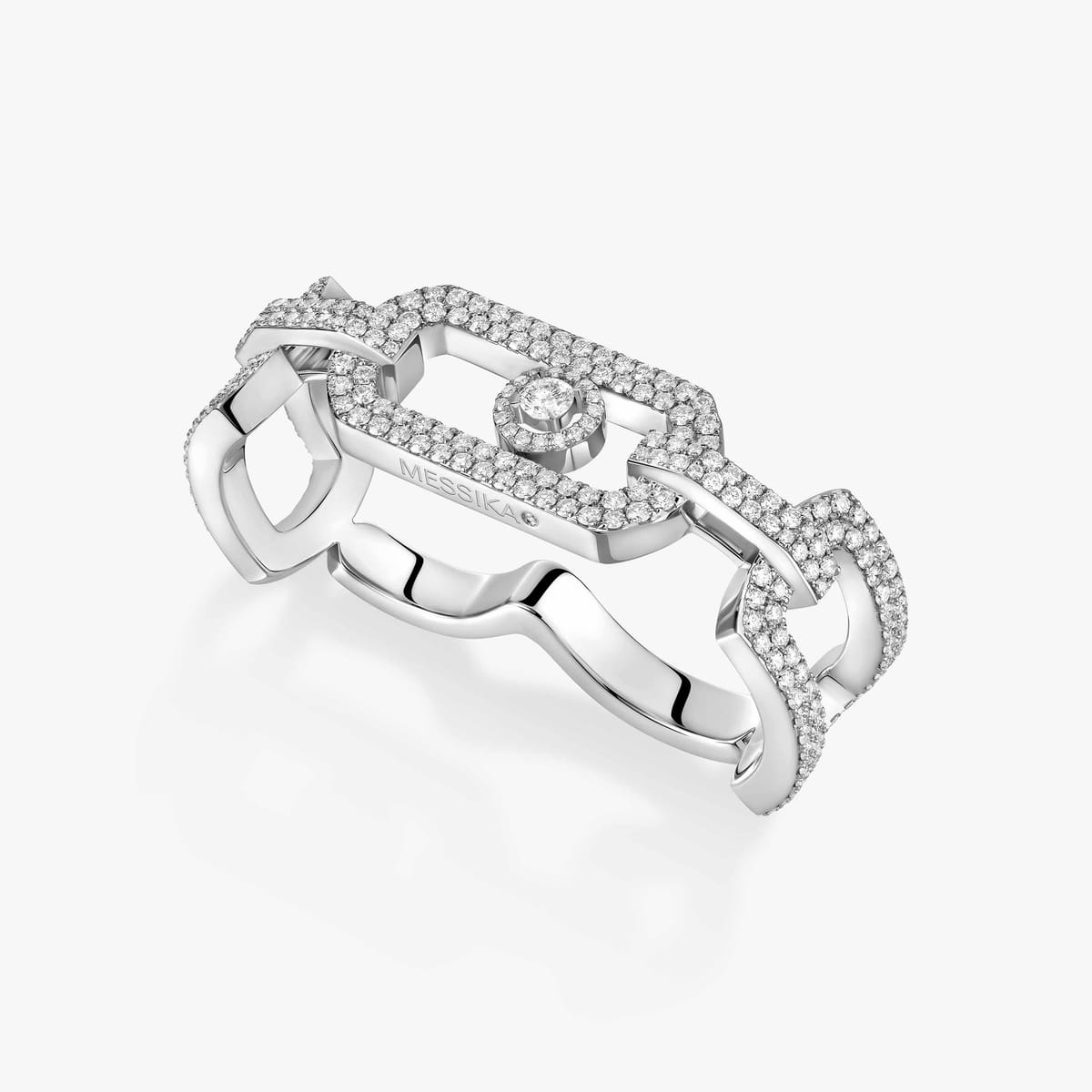 Ring For Her White Gold Diamond خاتم الإصبعين So Move المرصوف بالماس 13185-WG