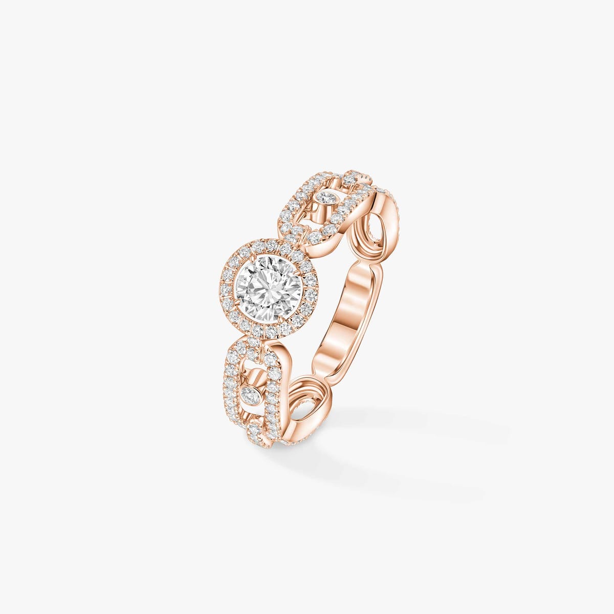 Move Link solitaire 0.30ct Pink Gold For Her Diamond Ring 13747-PG