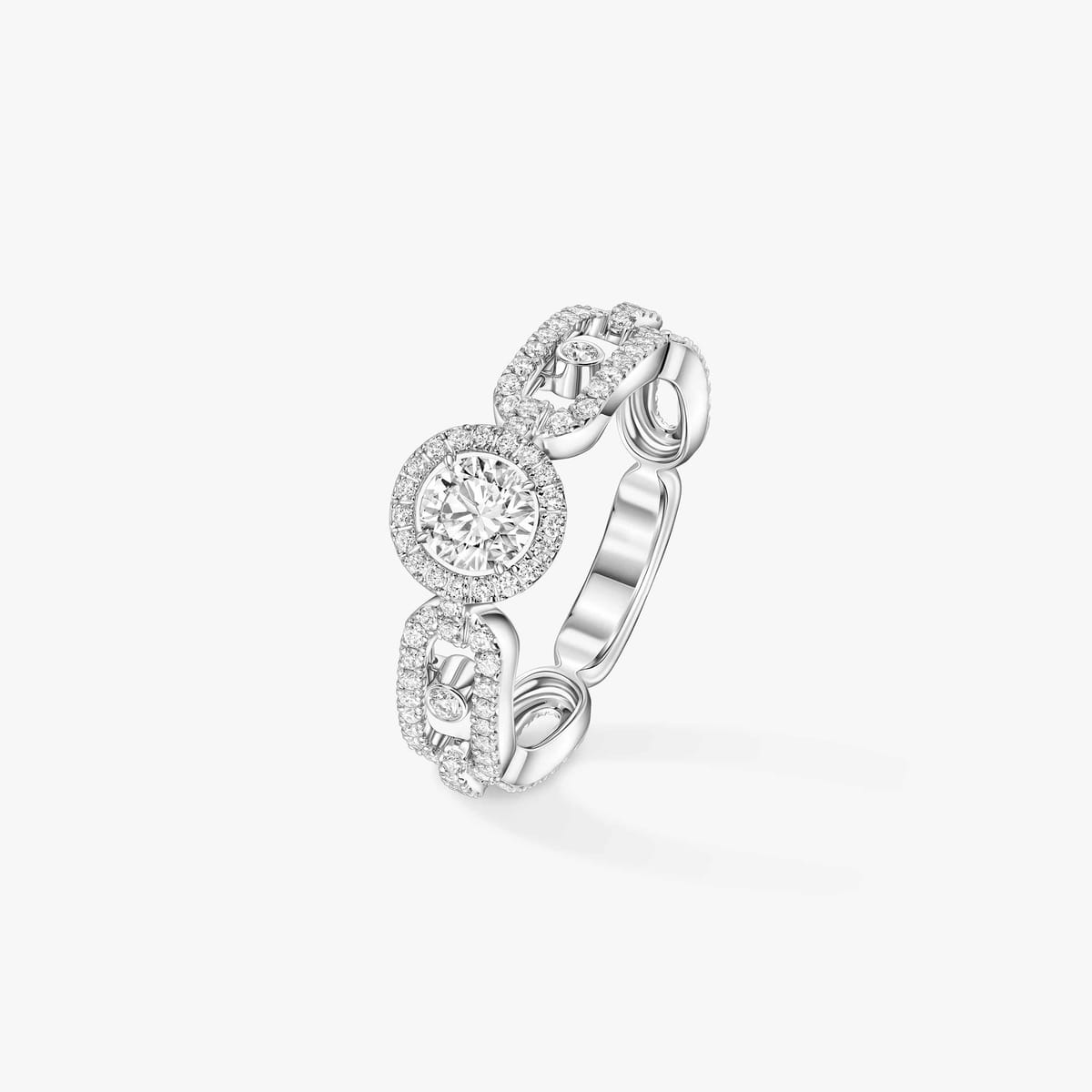 Ring For Her White Gold Diamond خاتم السوليتير Move Link 0.30 قيراط 13747-WG