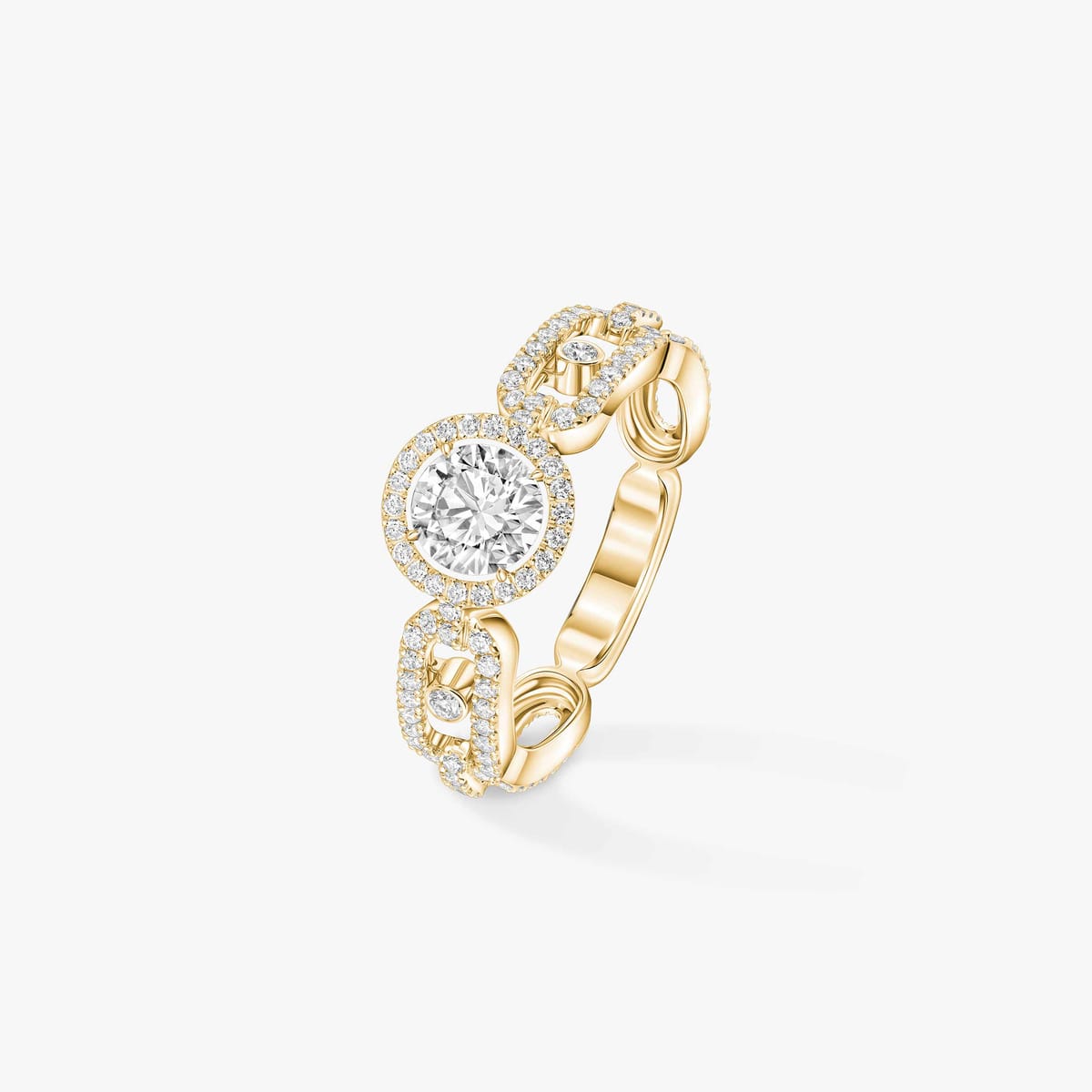 Ring For Her Yellow Gold Diamond Move Link Solitaire 0.50ct 13748-YG