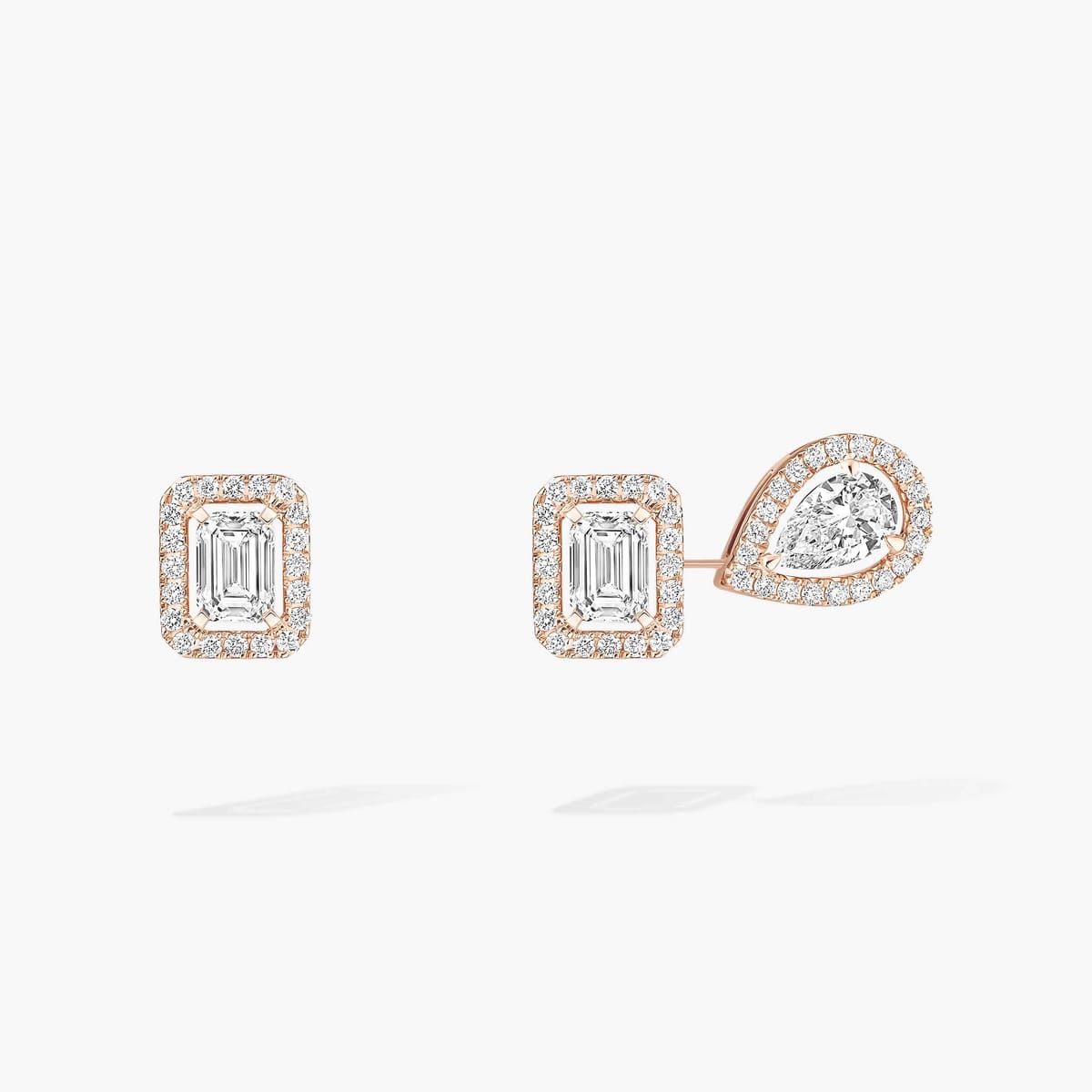 Earrings For Her Pink Gold Diamond My Twin earrings 1+2 0.20ct x3 12886-PG