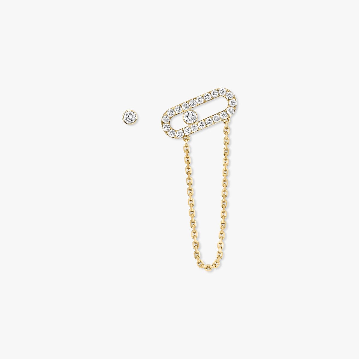 Boucles d'oreilles Femme Or Jaune Diamant Boucles d'oreilles chaîne et puce Move Uno 12146-YG