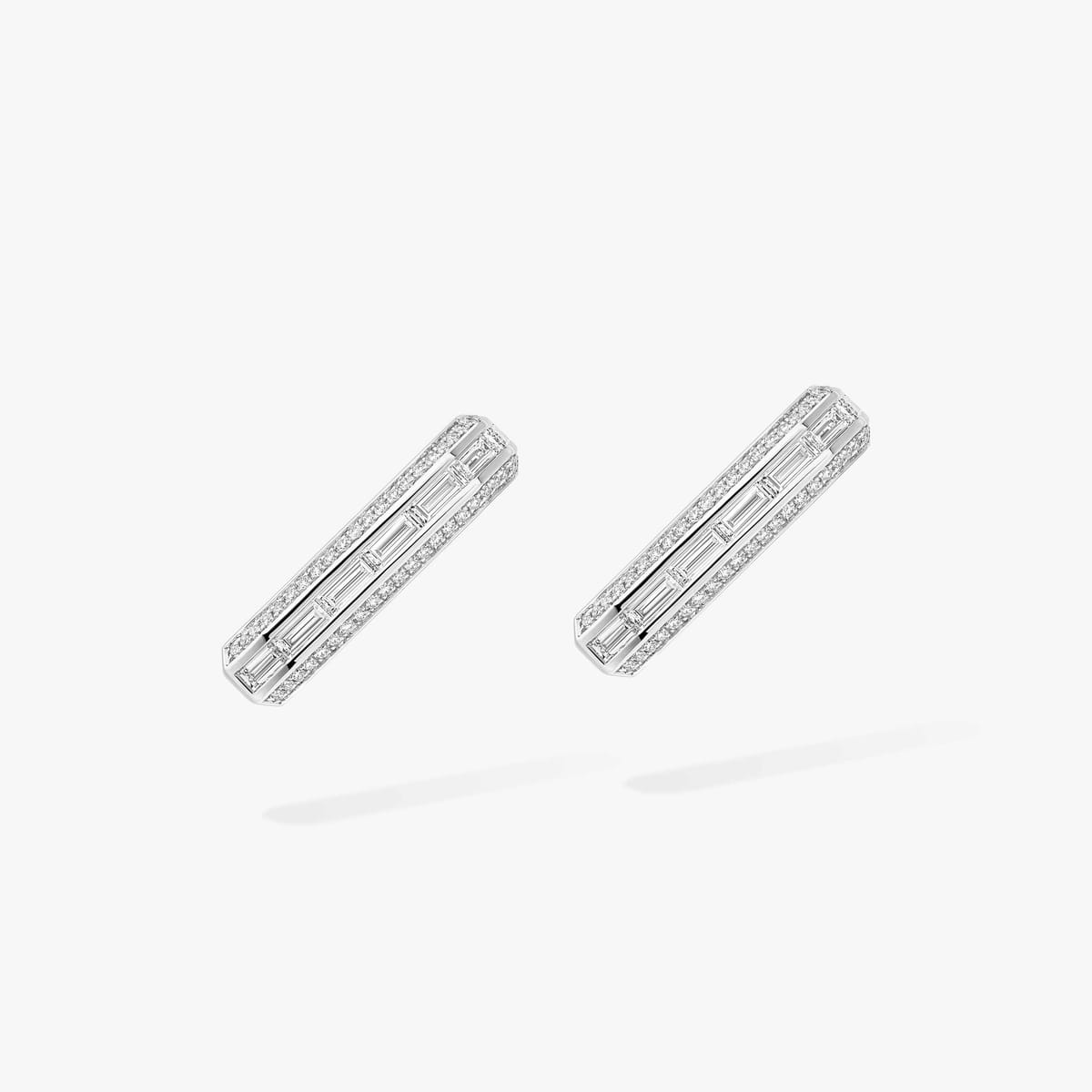 Earrings For Her White Gold Diamond Groove clip earrings 13672-WG