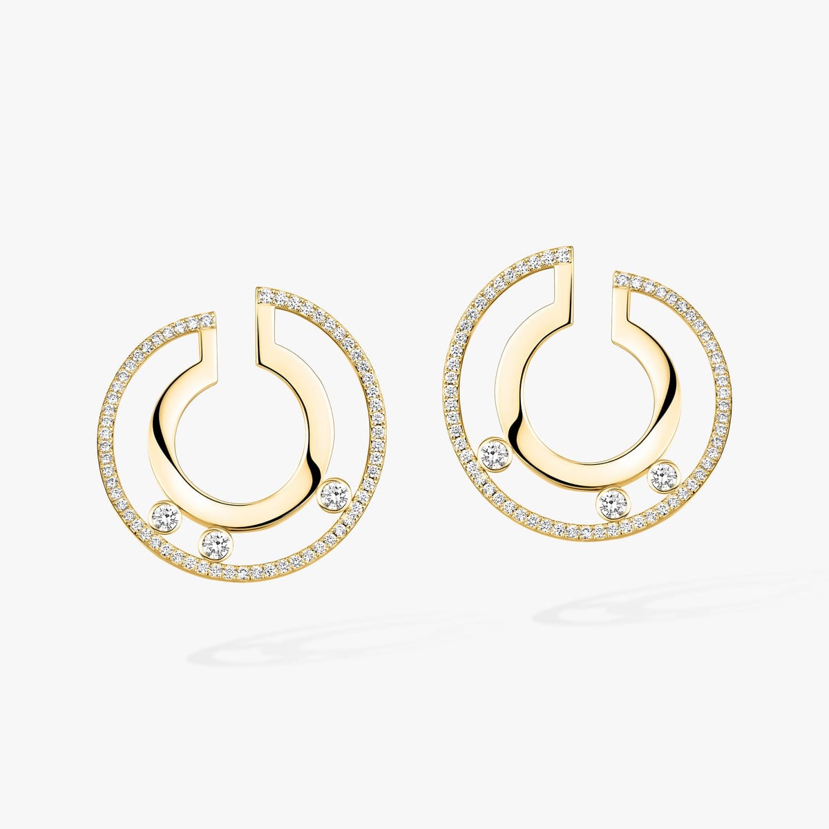 Move Romane hoop earrings small Yellow Gold For Her Diamond Earrings 06689-YG