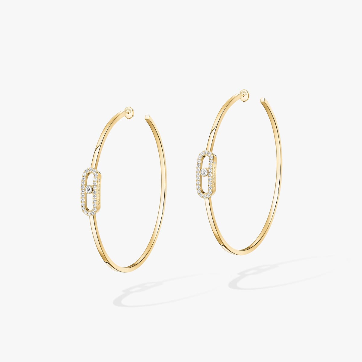 Boucles d'oreilles Femme Or Jaune Diamant Créoles Move Uno GM 12468-YG