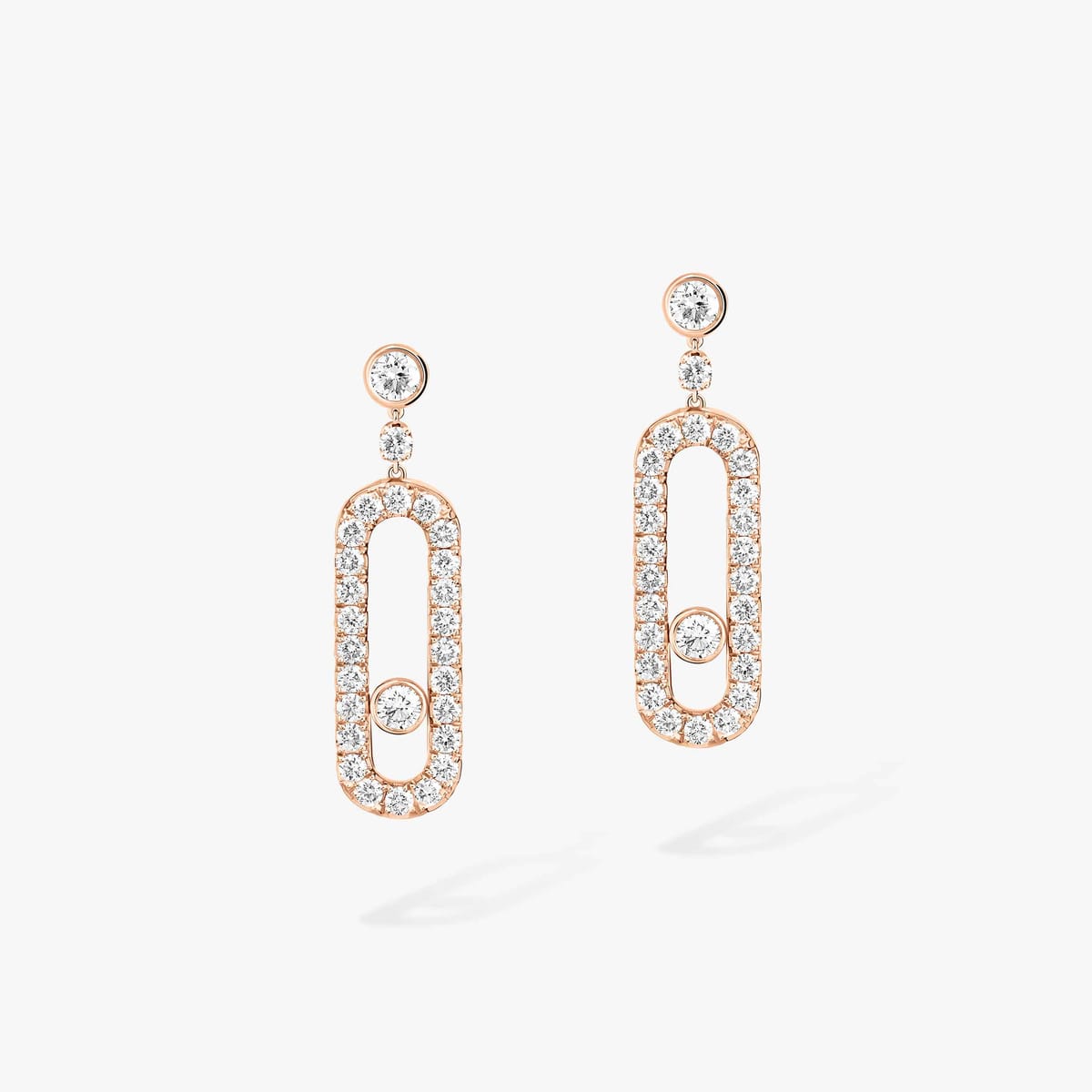 Boucles d'oreilles Femme Or Rose Diamant Boucles d'oreilles dormeuses Move Uno 05631-PG