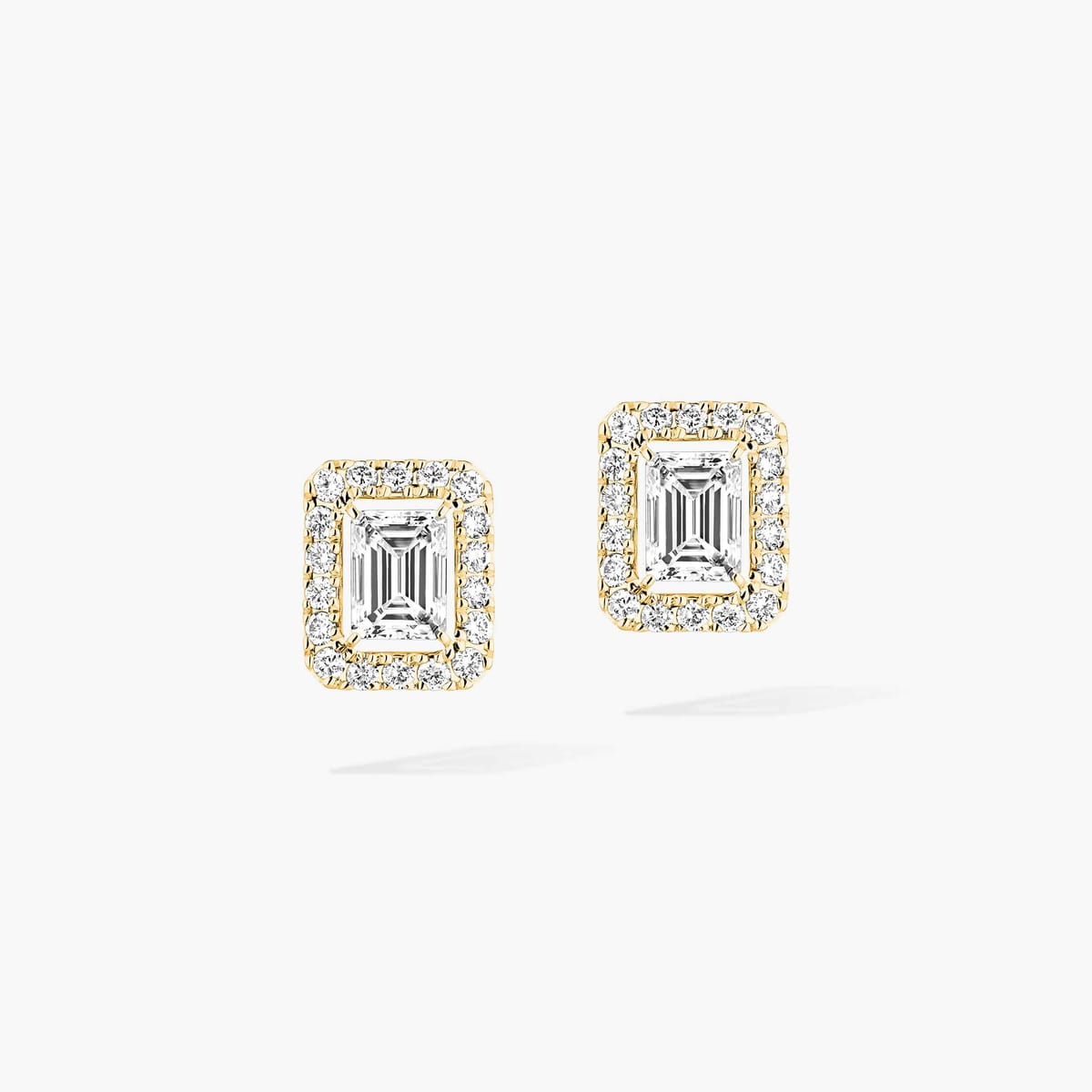 Joy Ohrringe Smaragdschliff kleines Modell Für sie Diamant Ohrringe Gelbgold 15084-YG