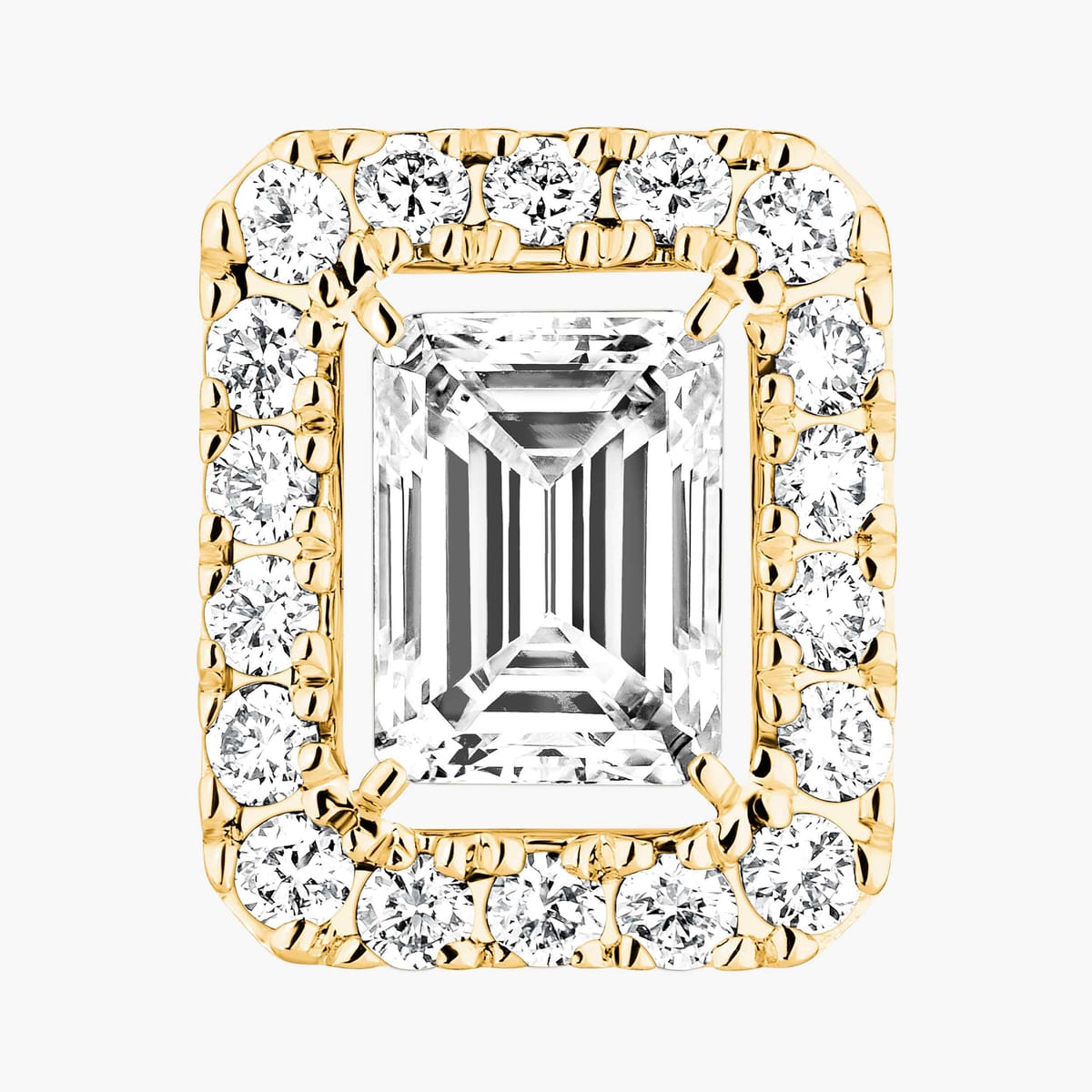 Joy Ohrringe Smaragdschliff kleines Modell Für sie Diamant Ohrringe Gelbgold 15084-YG